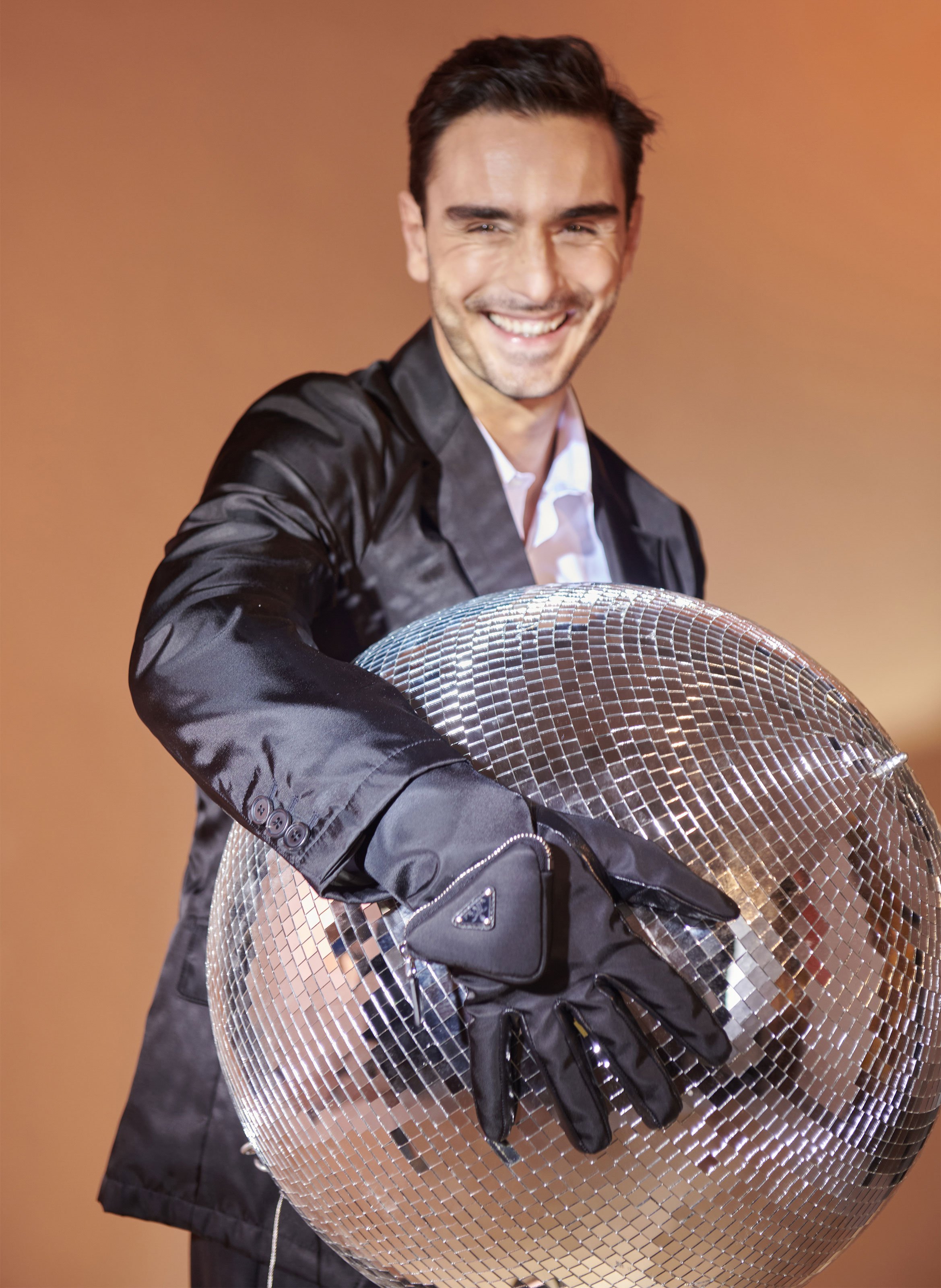 Gants avec logo PRADA Noir