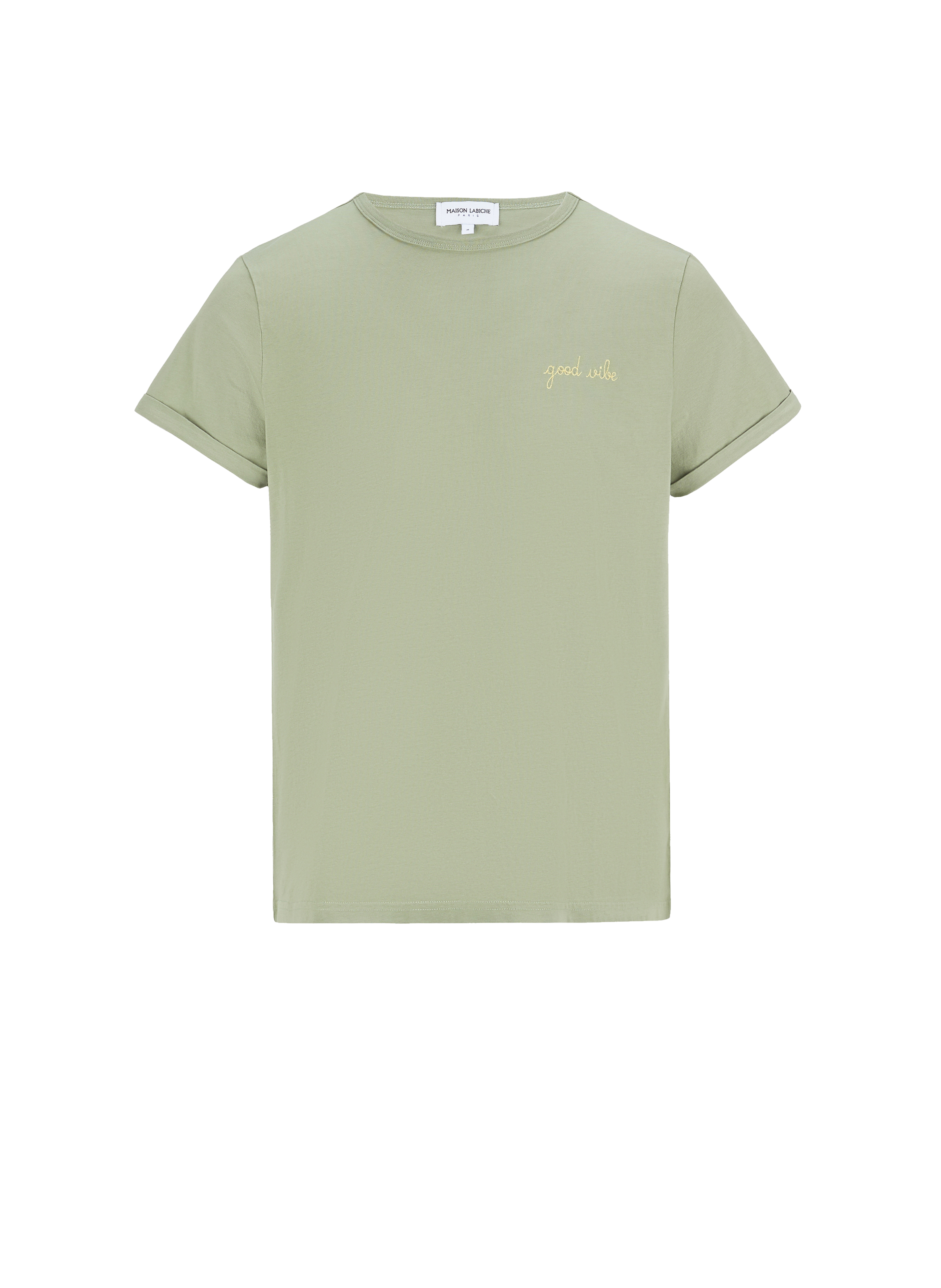 Le T-shirt Poitou borderie good vibe en coton organqiue