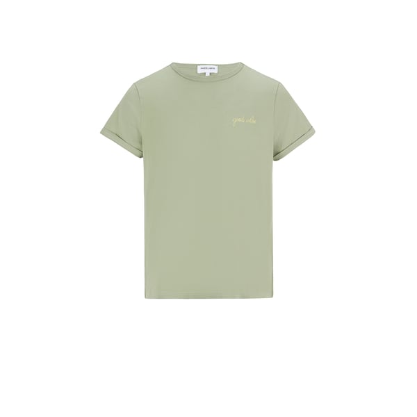Le T-shirt Poitou borderie good vibe en coton organqiue