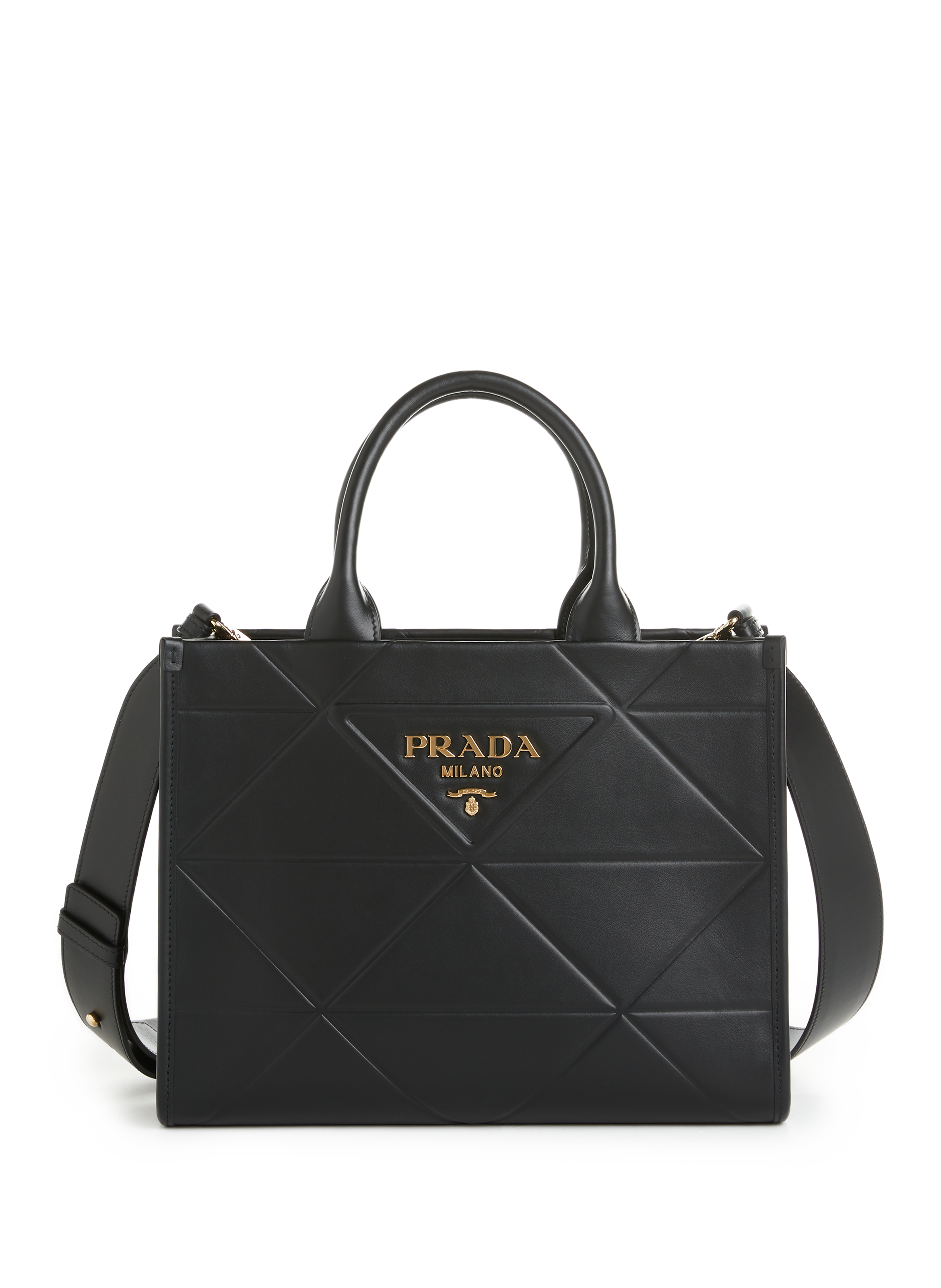 Vintage Prada Leather Milano Dal 1913 Bar Bag | Gucci leather bag, Black  leather handbags, Black leather bags