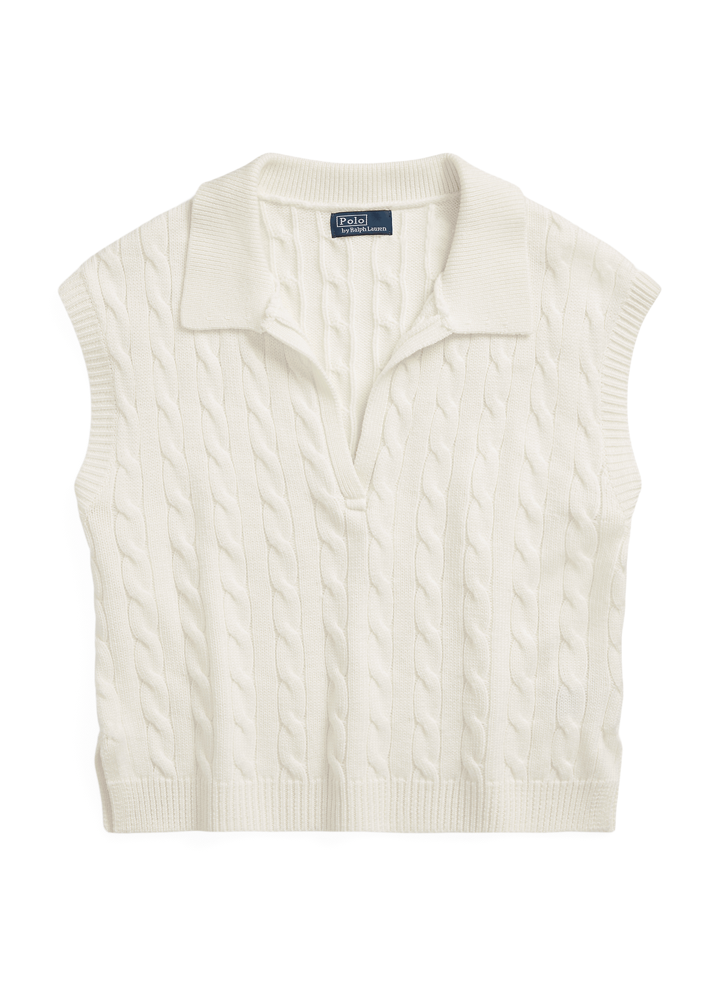 Pull sans manches en cachemire, soie et laine POLO RALPH LAUREN Doré