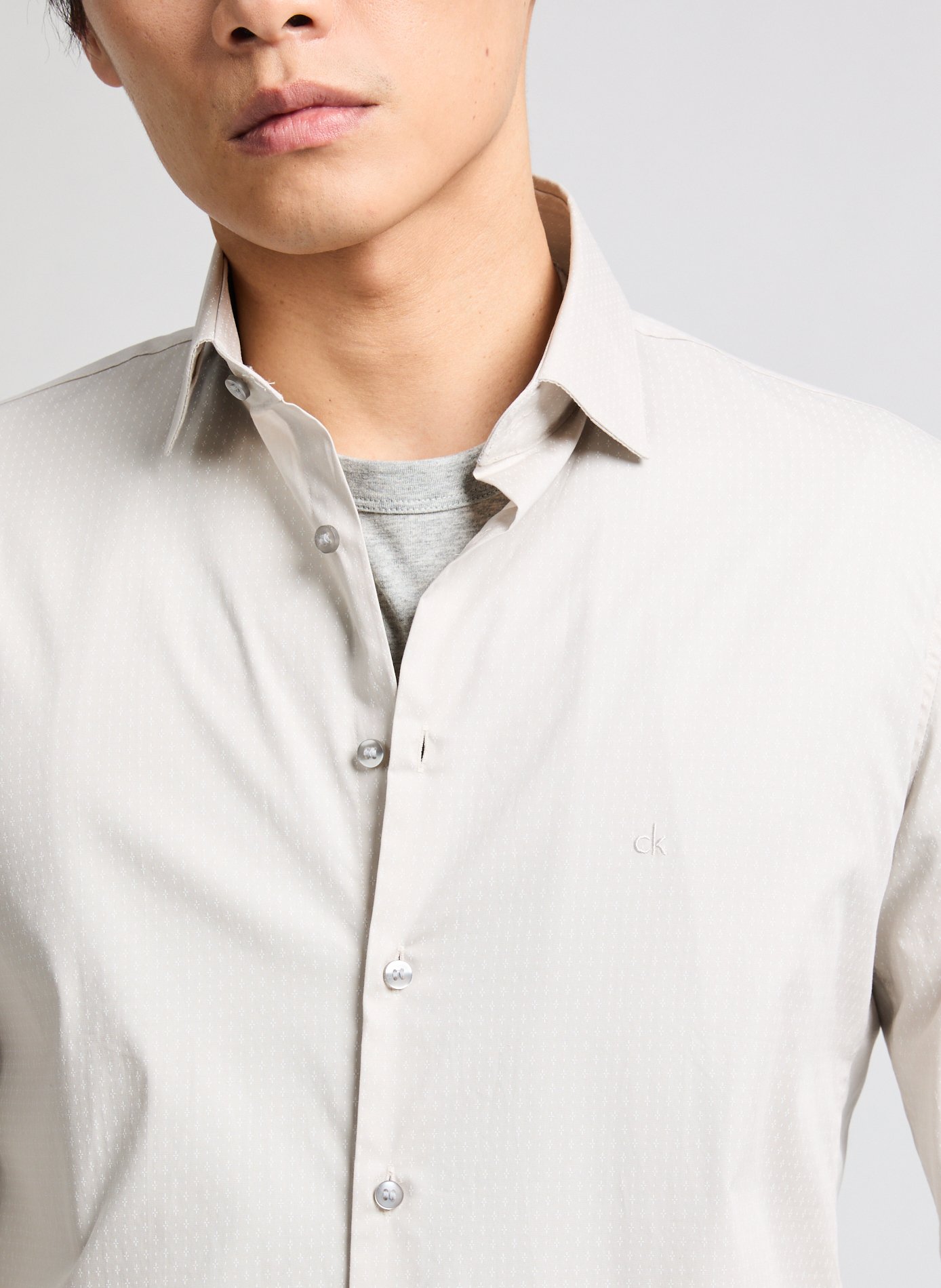 Chemise slim imprimée CALVIN KLEIN Beige