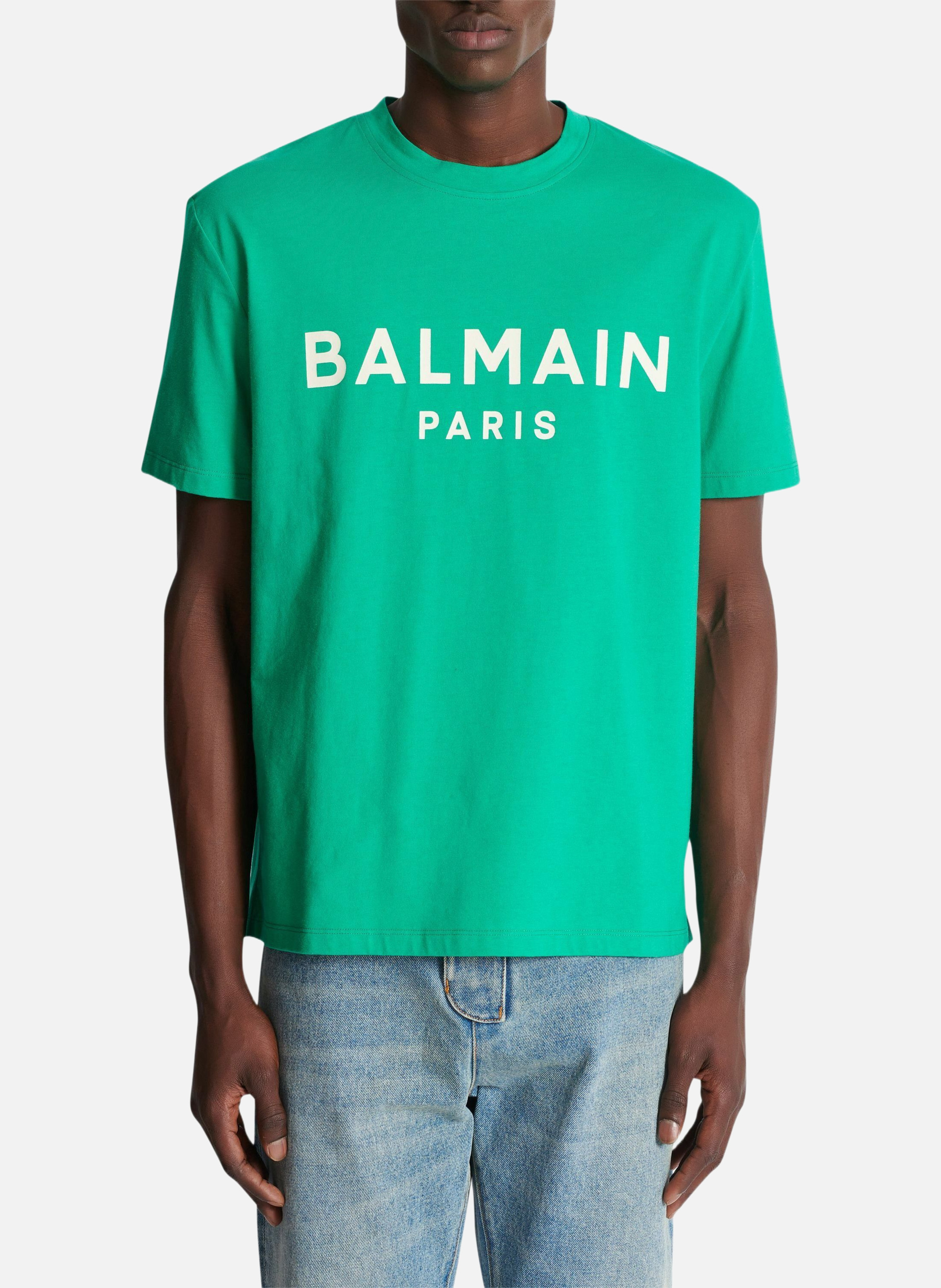 T-shirt imprimé balmain paris BALMAIN Vert