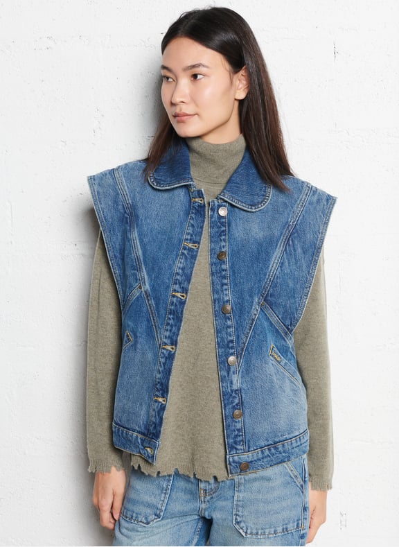 Blouson en denim coton max Bleu by BA&SH BA&SH Blouson en denim coton max Bleu
