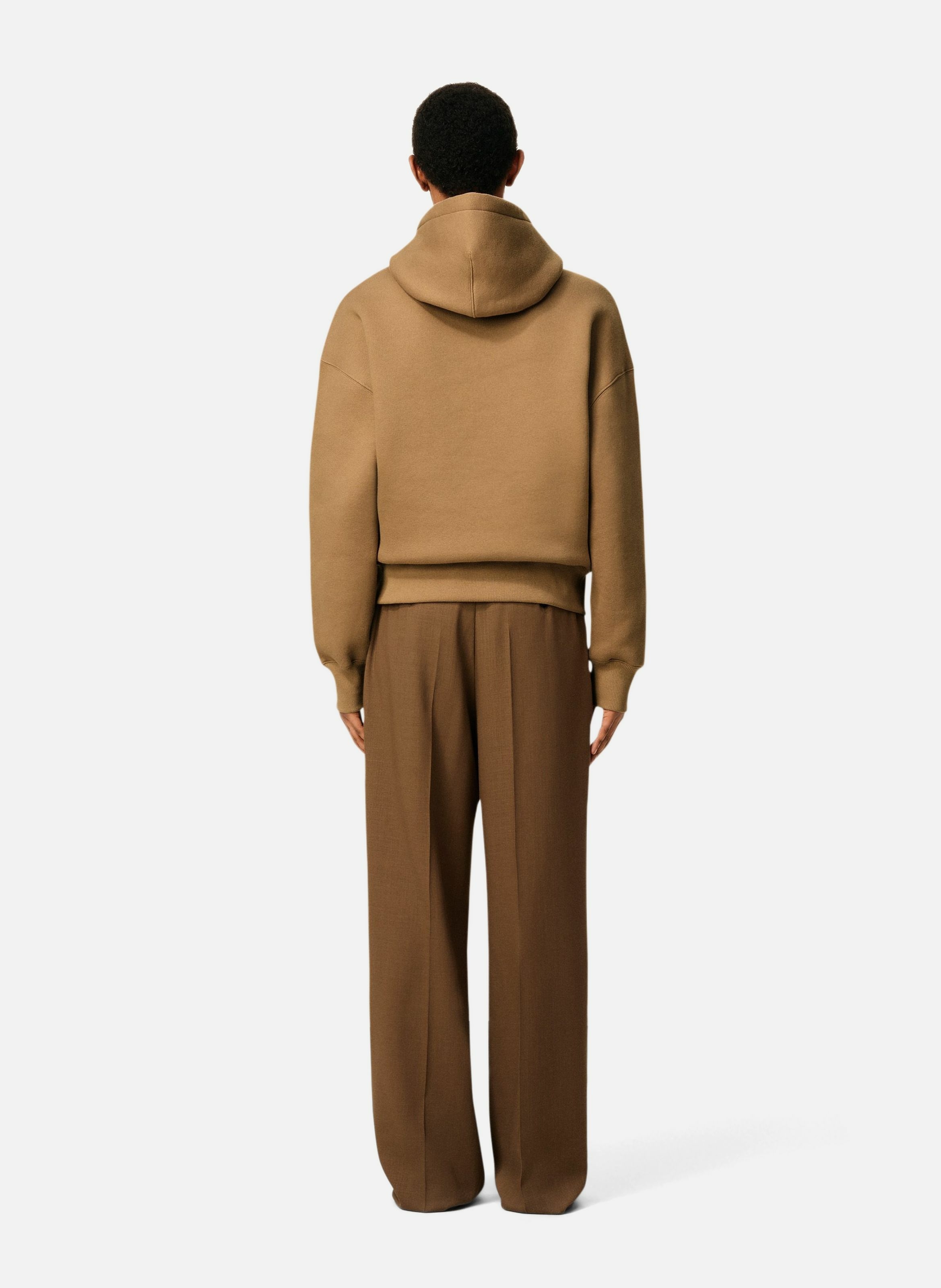 Hoodie ami de coeur embossé unisexe en coton AMI PARIS Marron