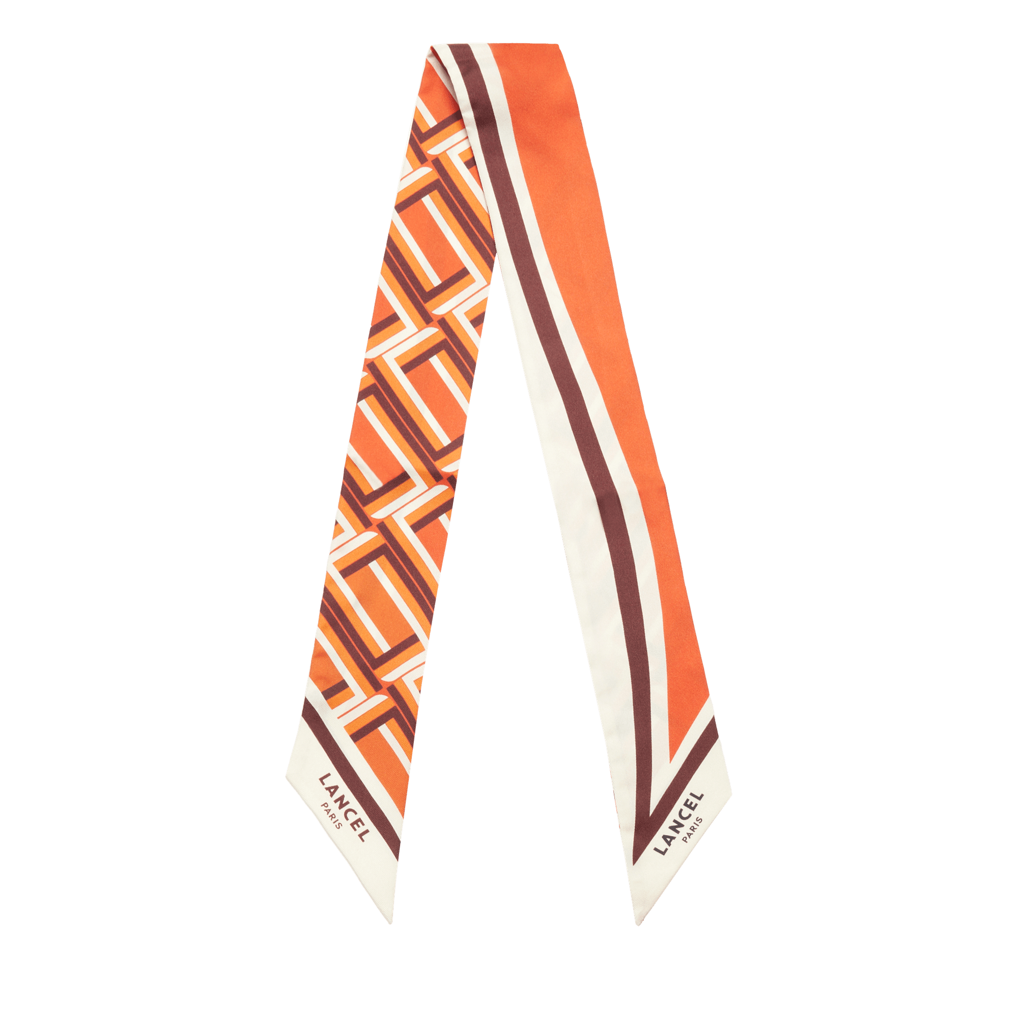 Bandeau monogramme en soie LANCEL Orange
