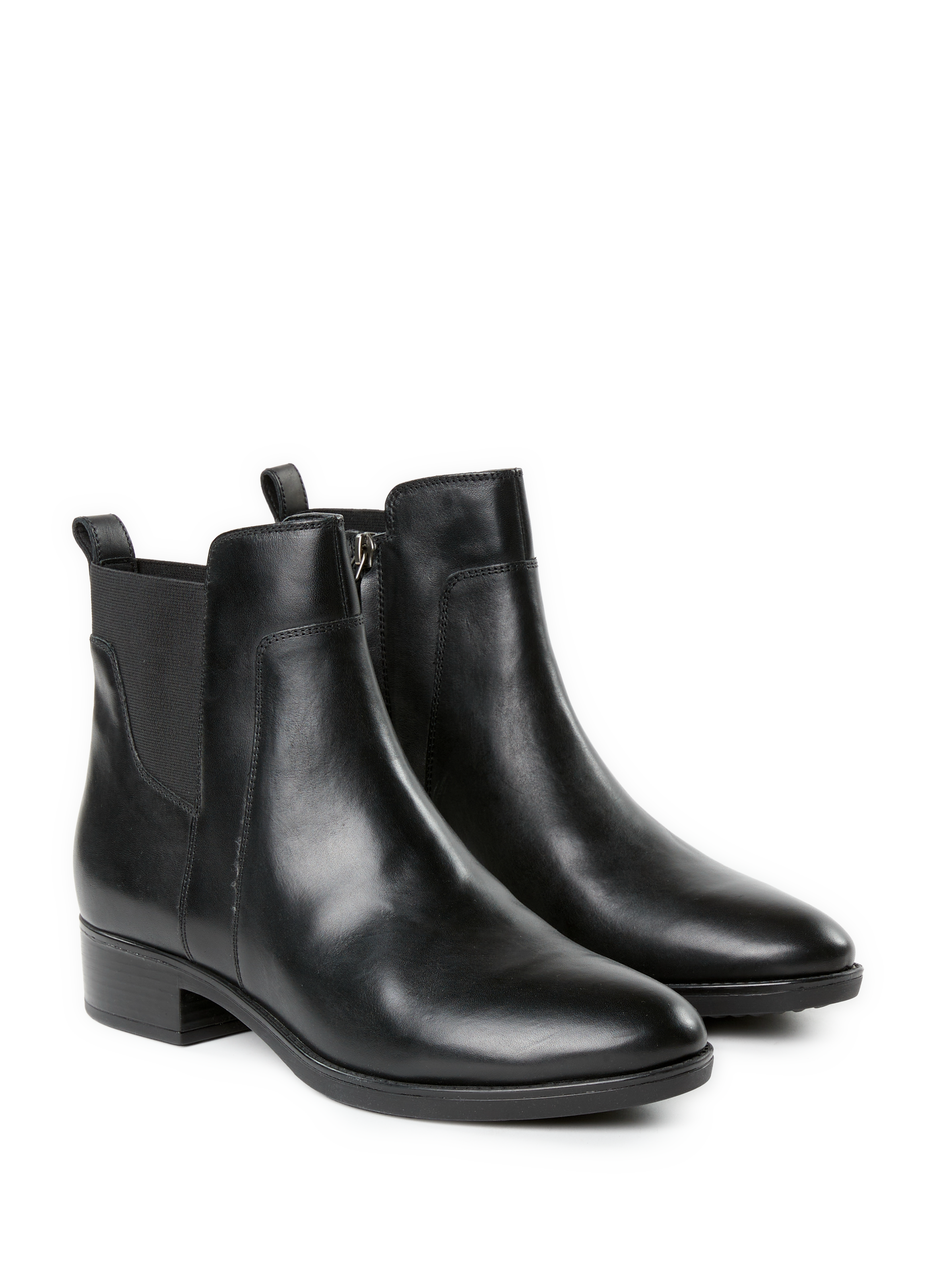 Cowhide leather ankle boots GEOX Black