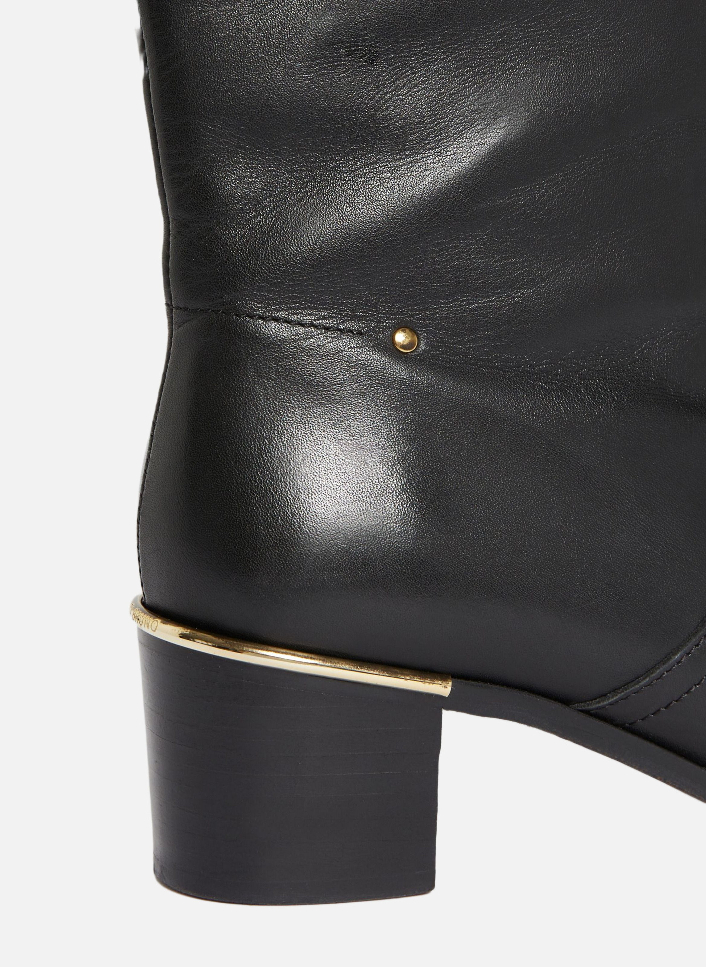 Bottes cavalière en cuir lisse VANESSA BRUNO Noir