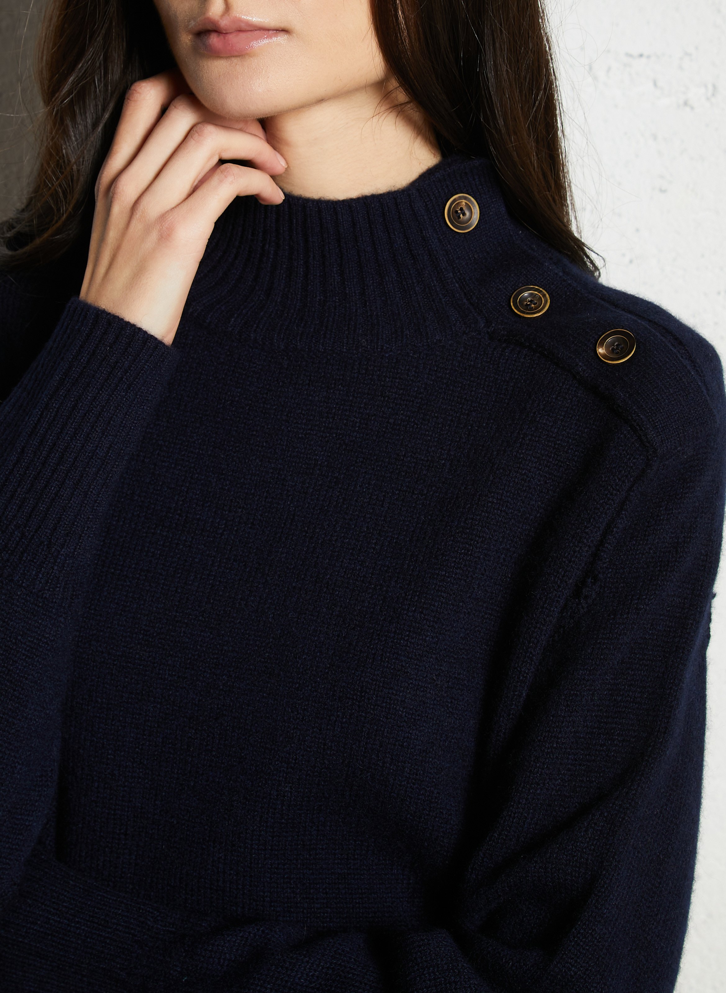 Pull col montant en cachemire bradley MAISON 123 Bleu