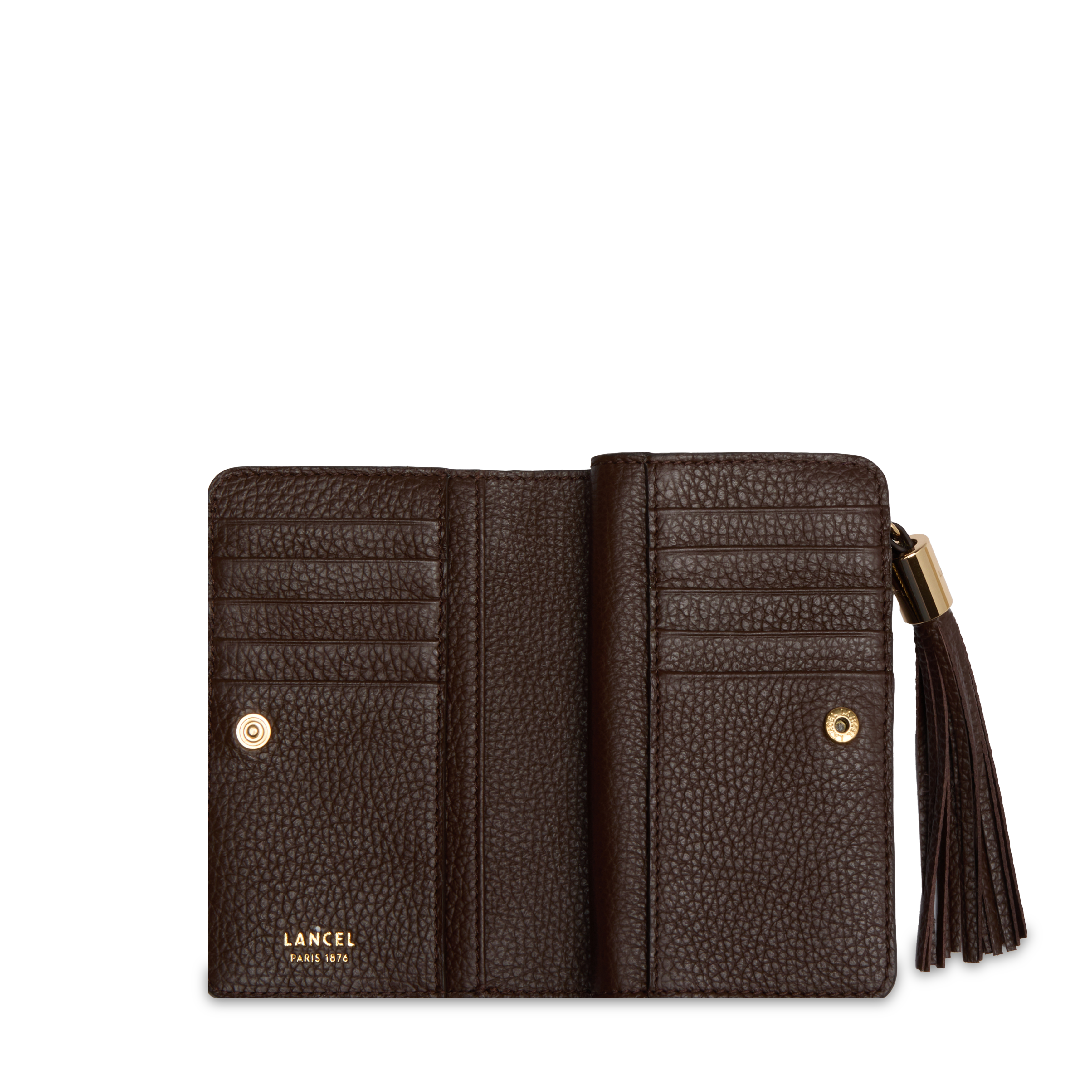 Portefeuille rectangulaire zippé premier flirt de lancel en cuir LANCEL Marron