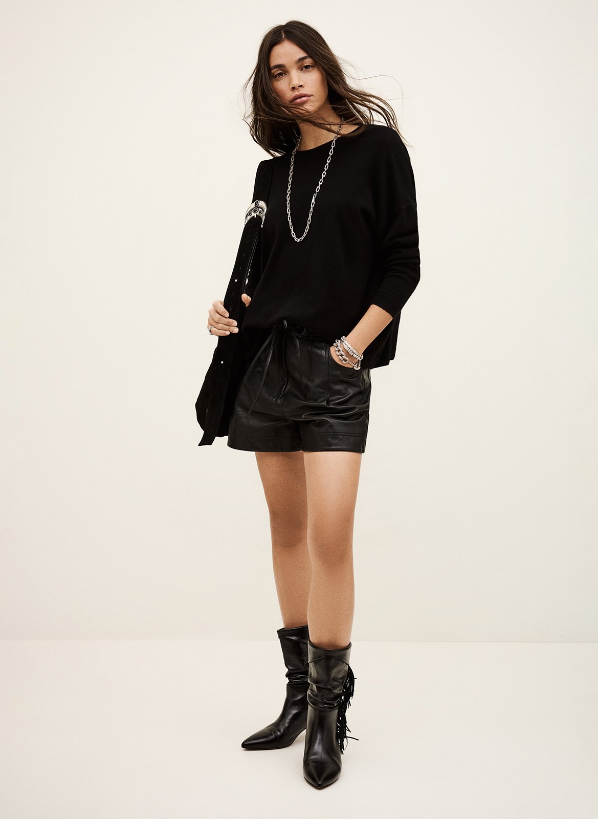 Pull col v en cachemire celsy BA&SH Noir