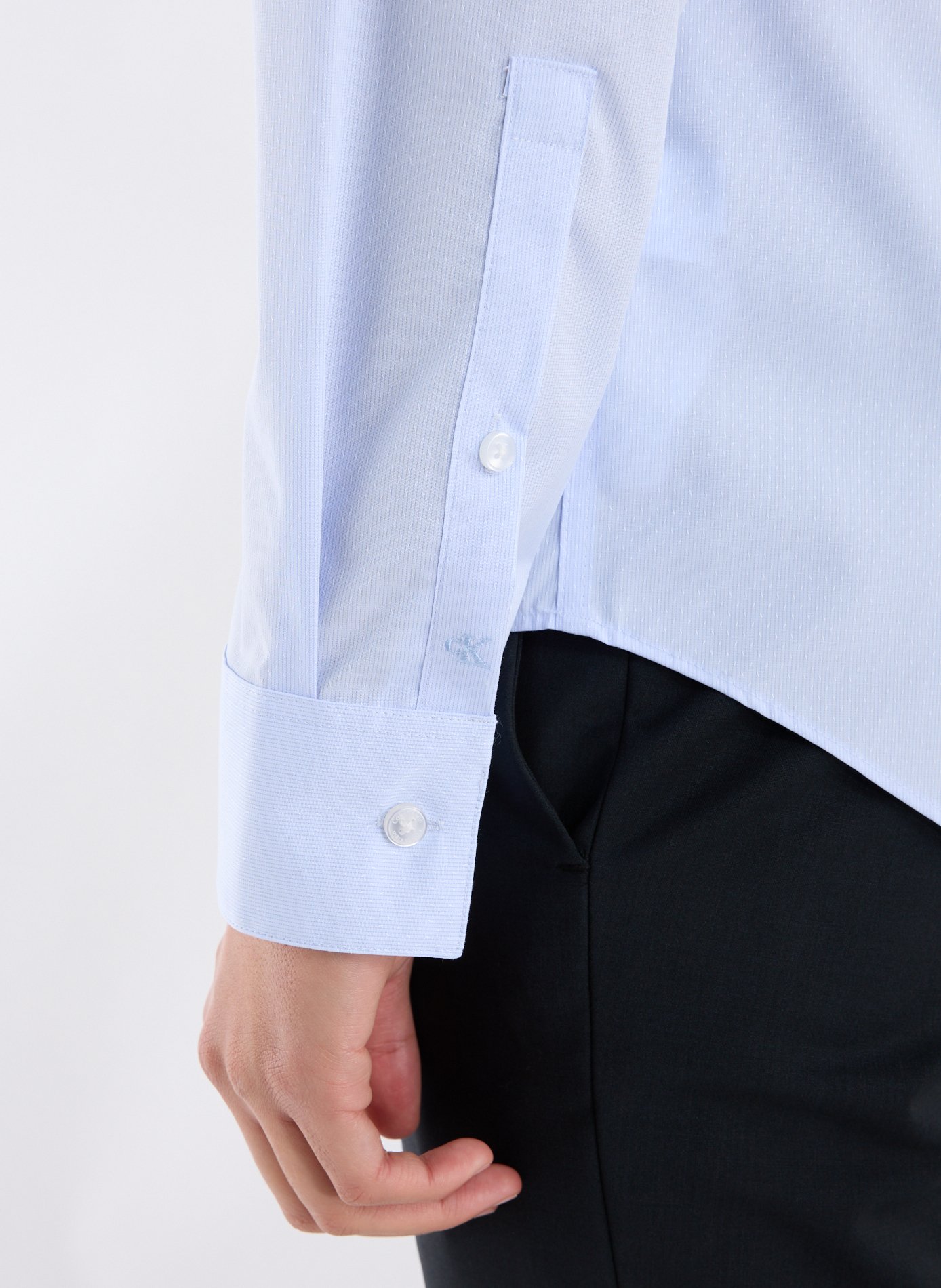 Chemise slim en coton mélangé CALVIN KLEIN Bleu