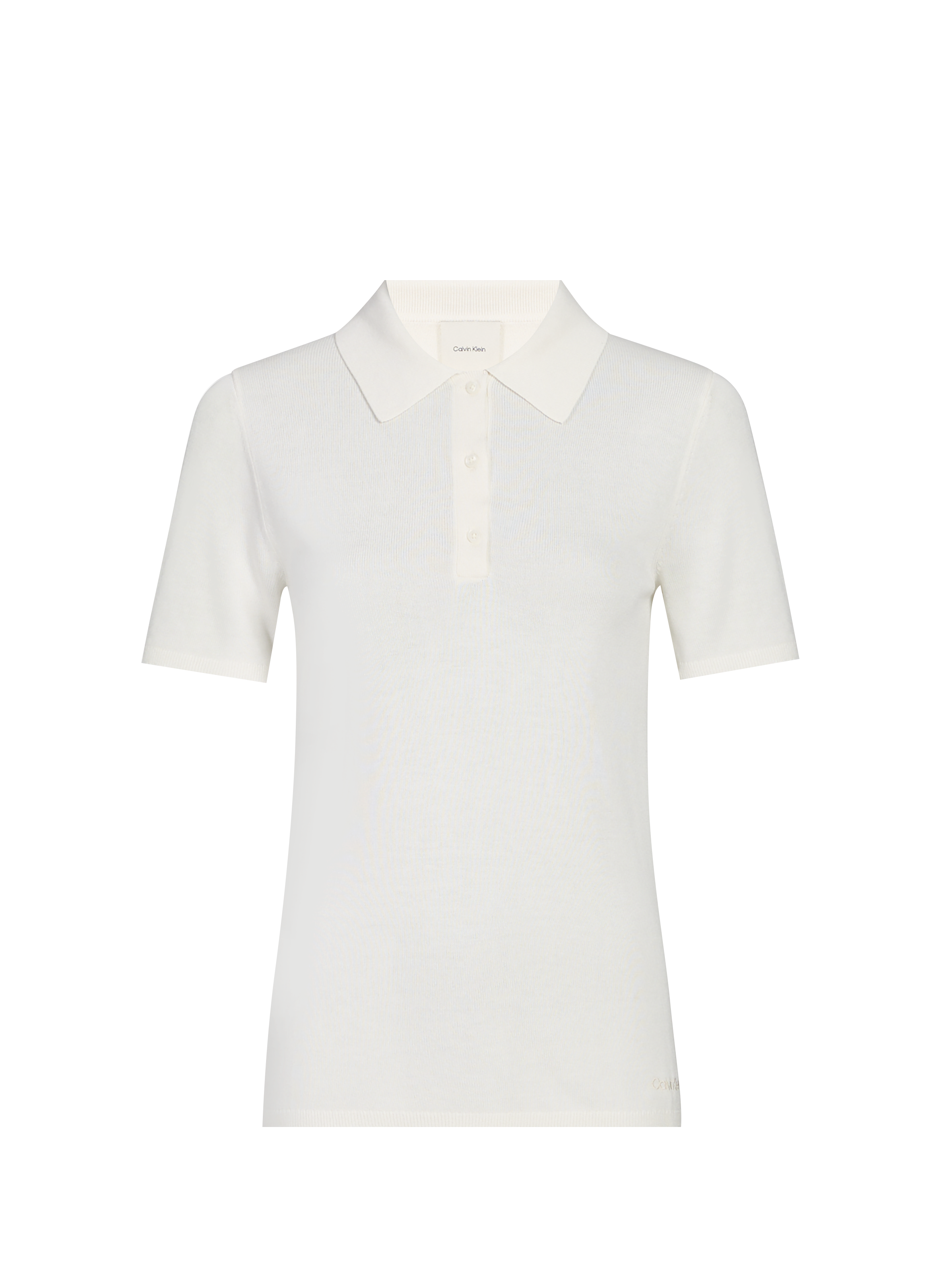 Polo côtelé à manches courtes CALVIN KLEIN Beige