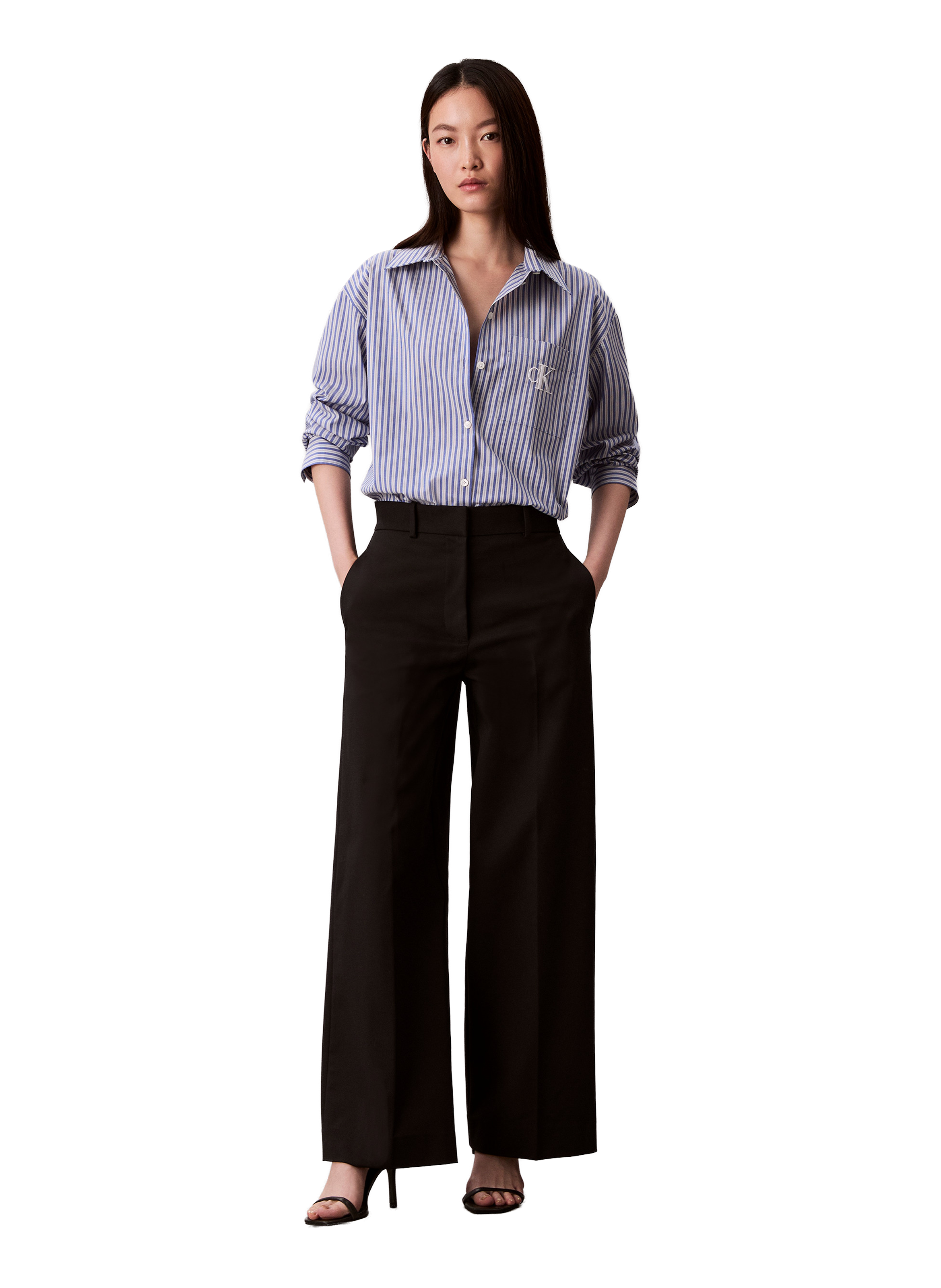 Striped cotton poplin shirt CALVIN KLEIN Multicolour