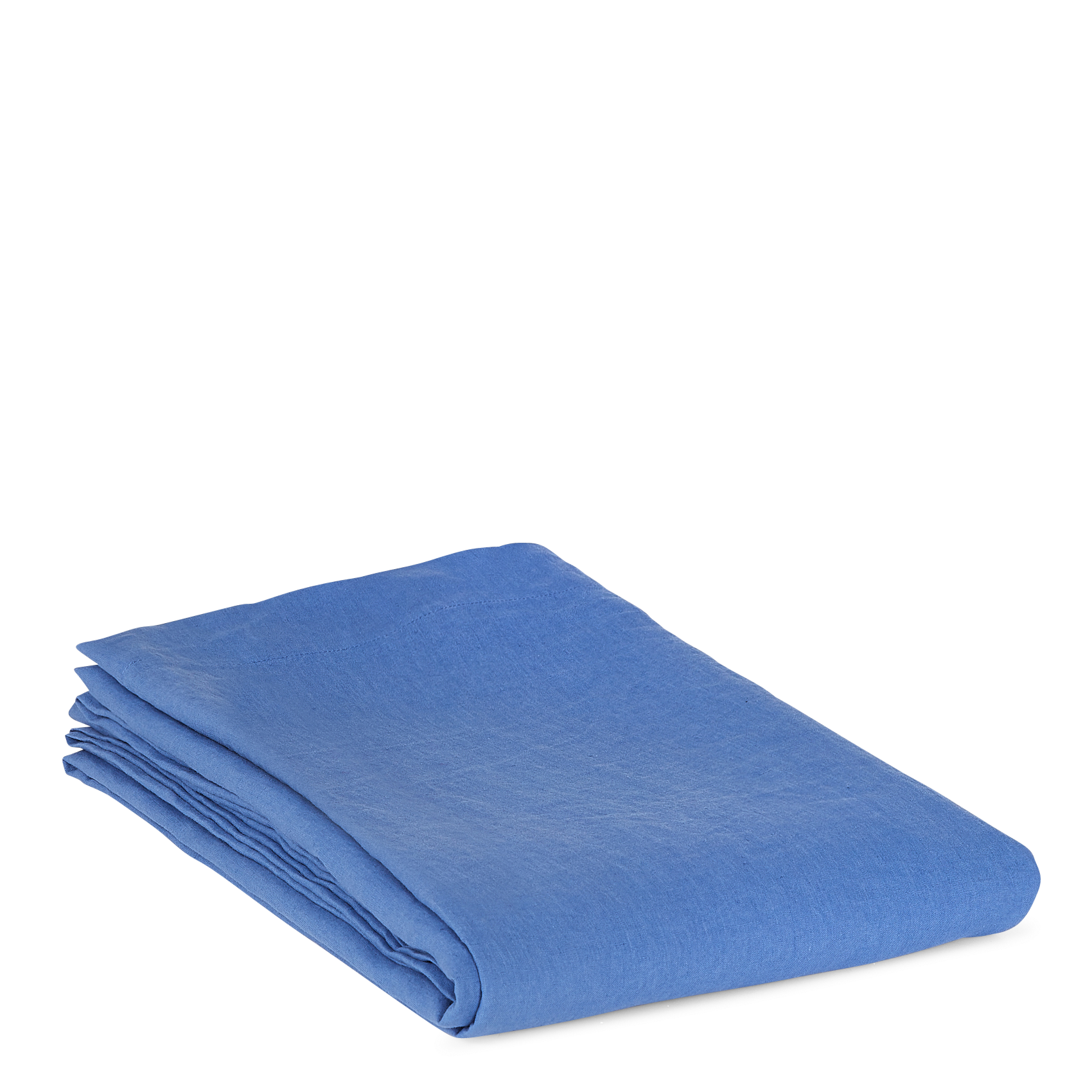 AU PRINTEMPS PARIS Drap plat en lin lavé Bleu