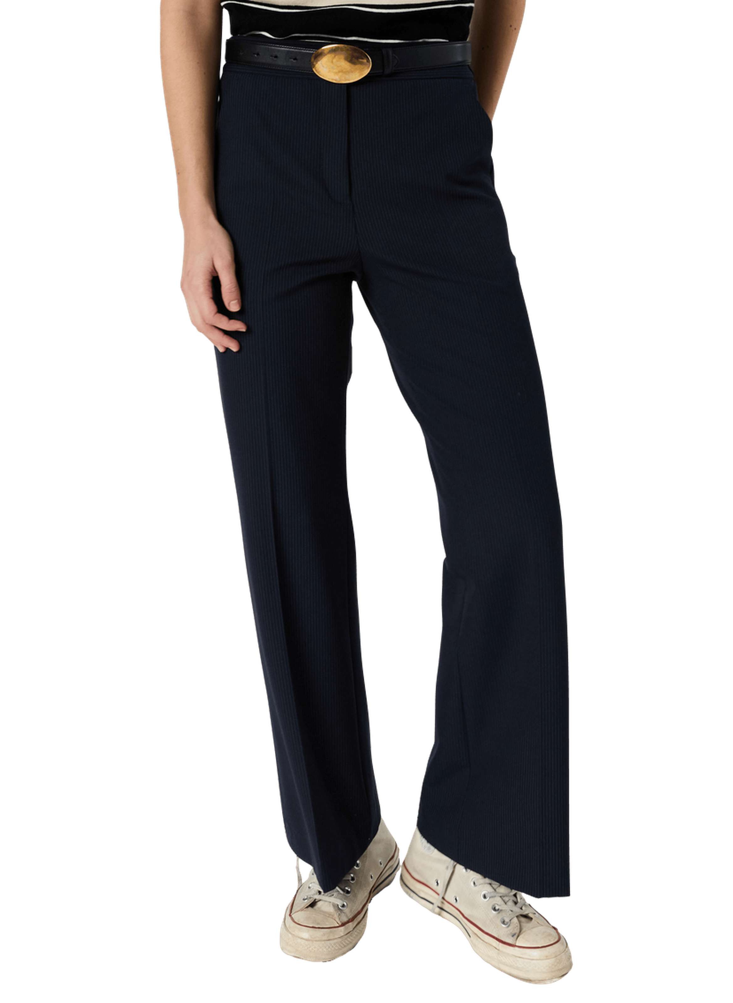 Pantalon droit à fines rayures - avia GERARD DAREL Bleu