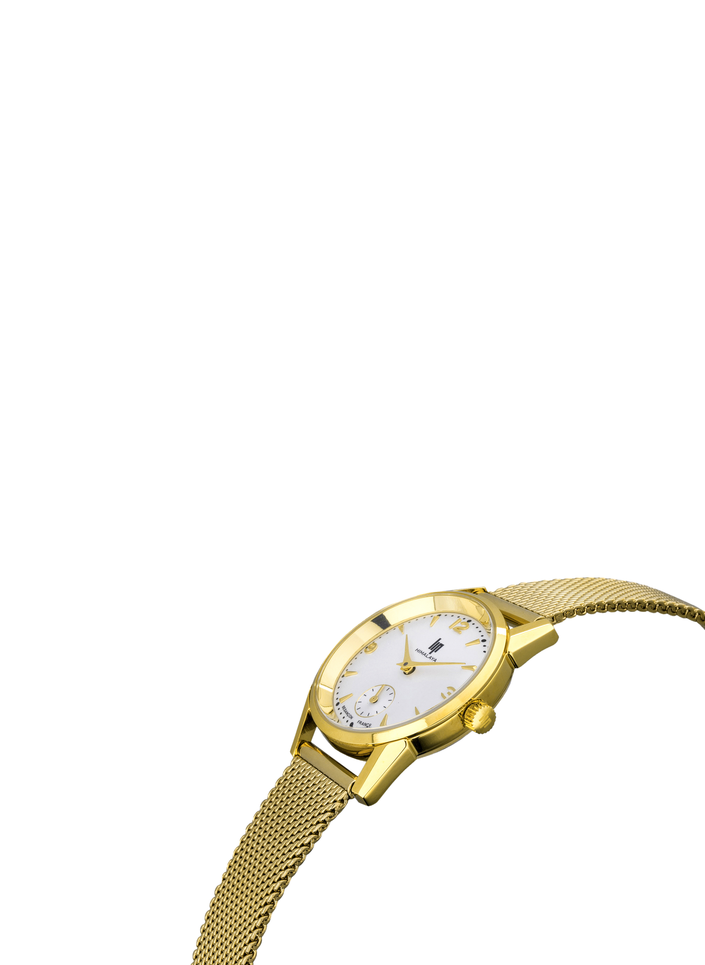 Montre ronde bracelet maille milanaise LIP Blanc