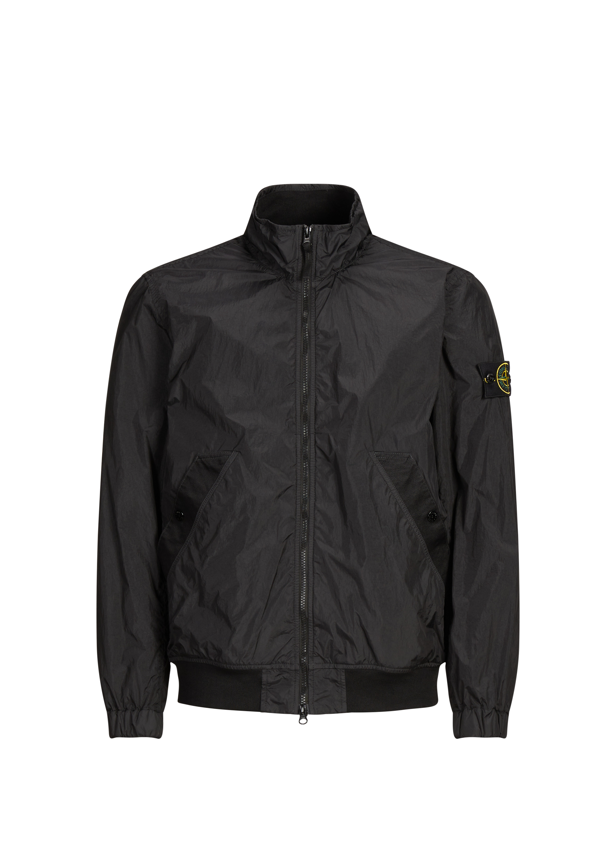 Waterproof jacket with high collar STONE ISLAND Black