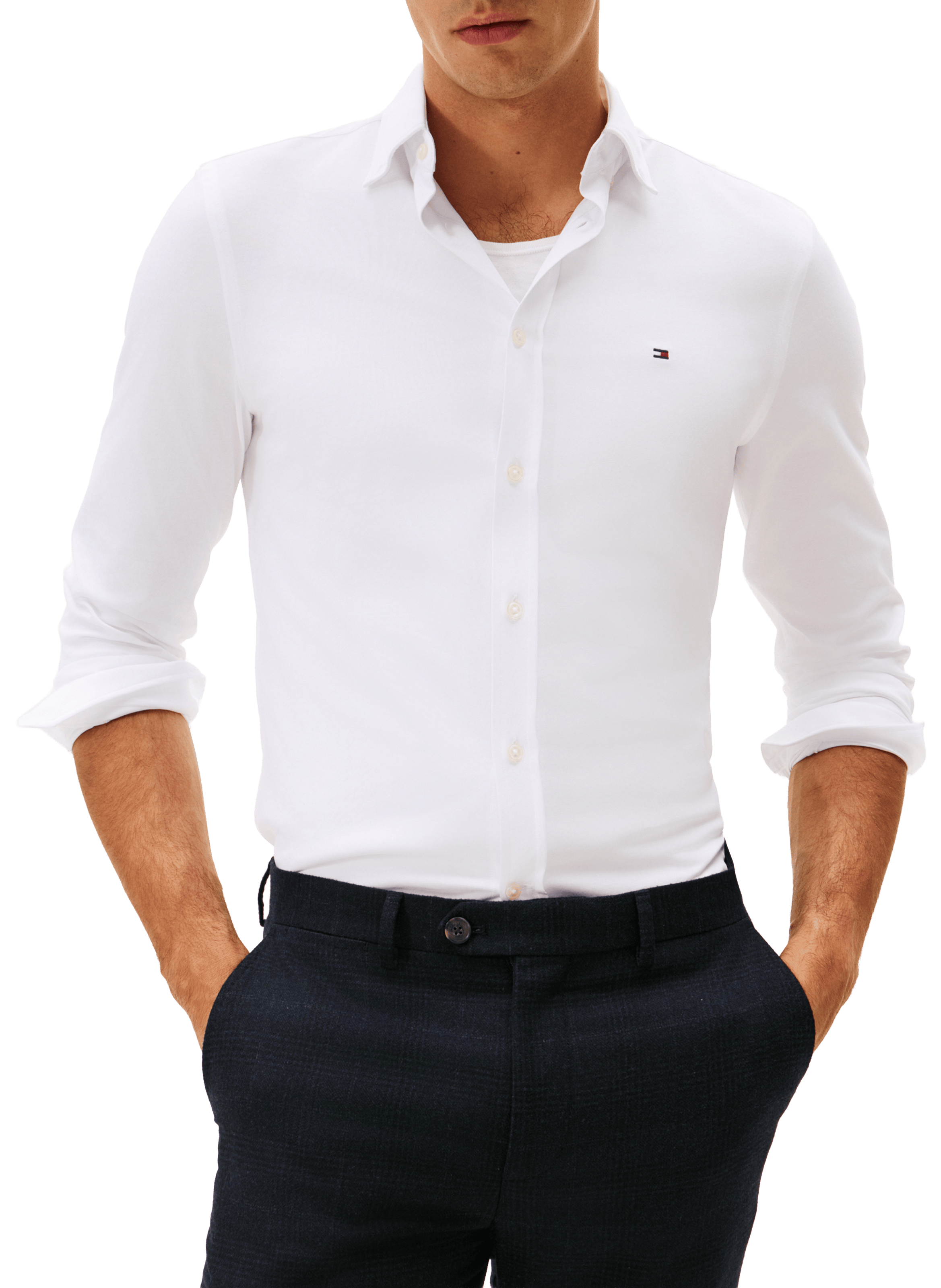 Chemise droite en coton TOMMY HILFIGER Blanc