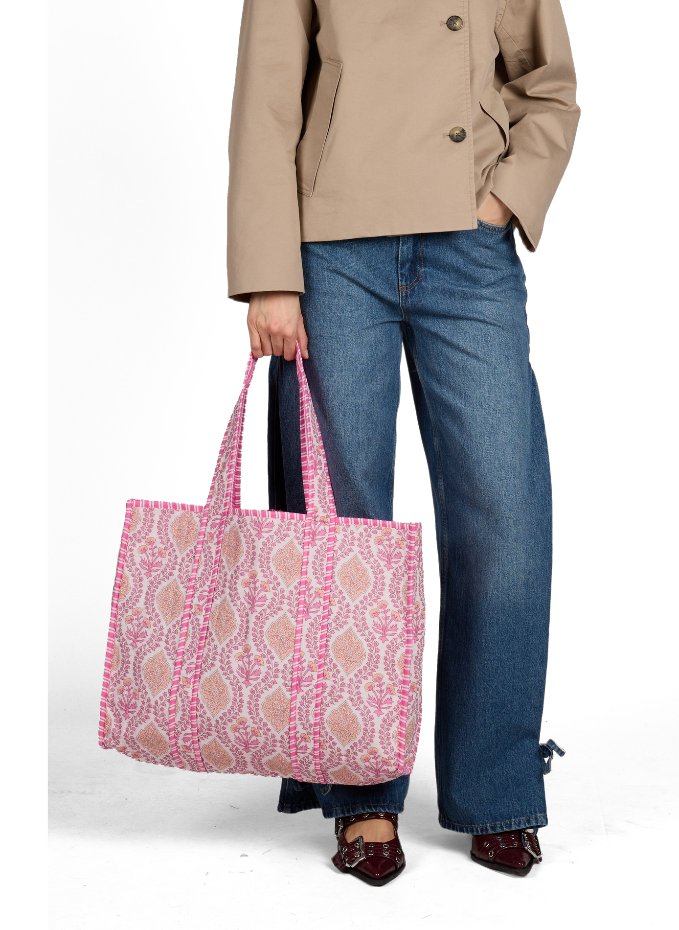 Sac cabas à motif  AU PRINTEMPS PARIS Rose