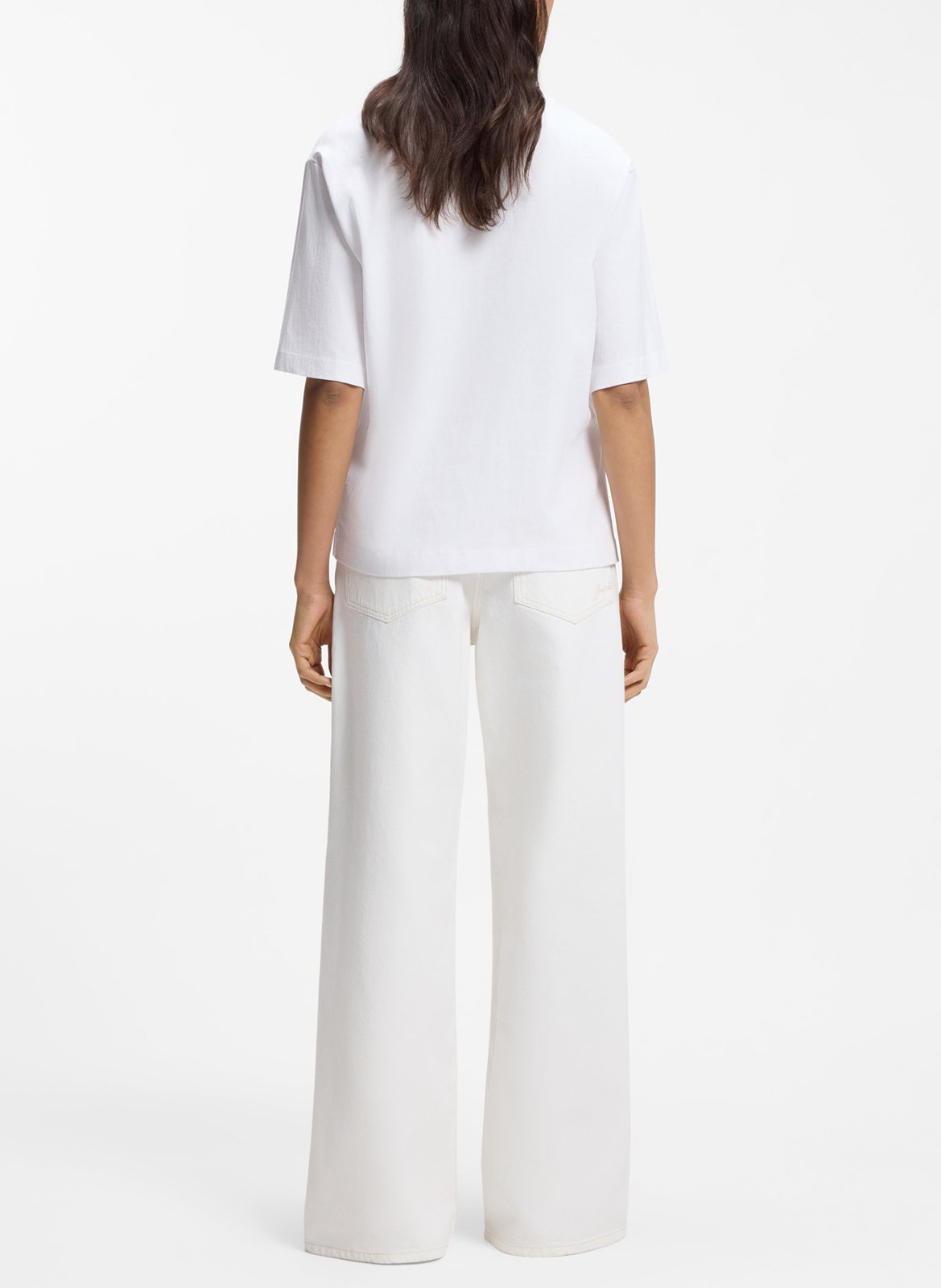 Tee-shirt col rond en coton BOSS Blanc