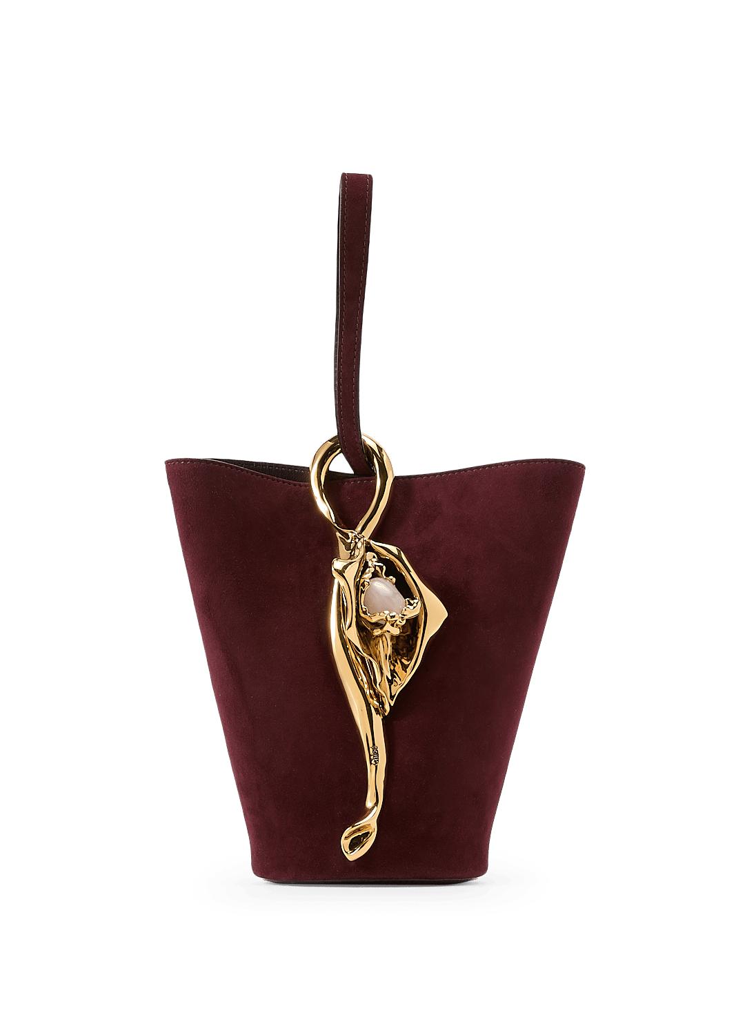 Small bucket bag Eden Treasures in suede leather CHLOÉ Red