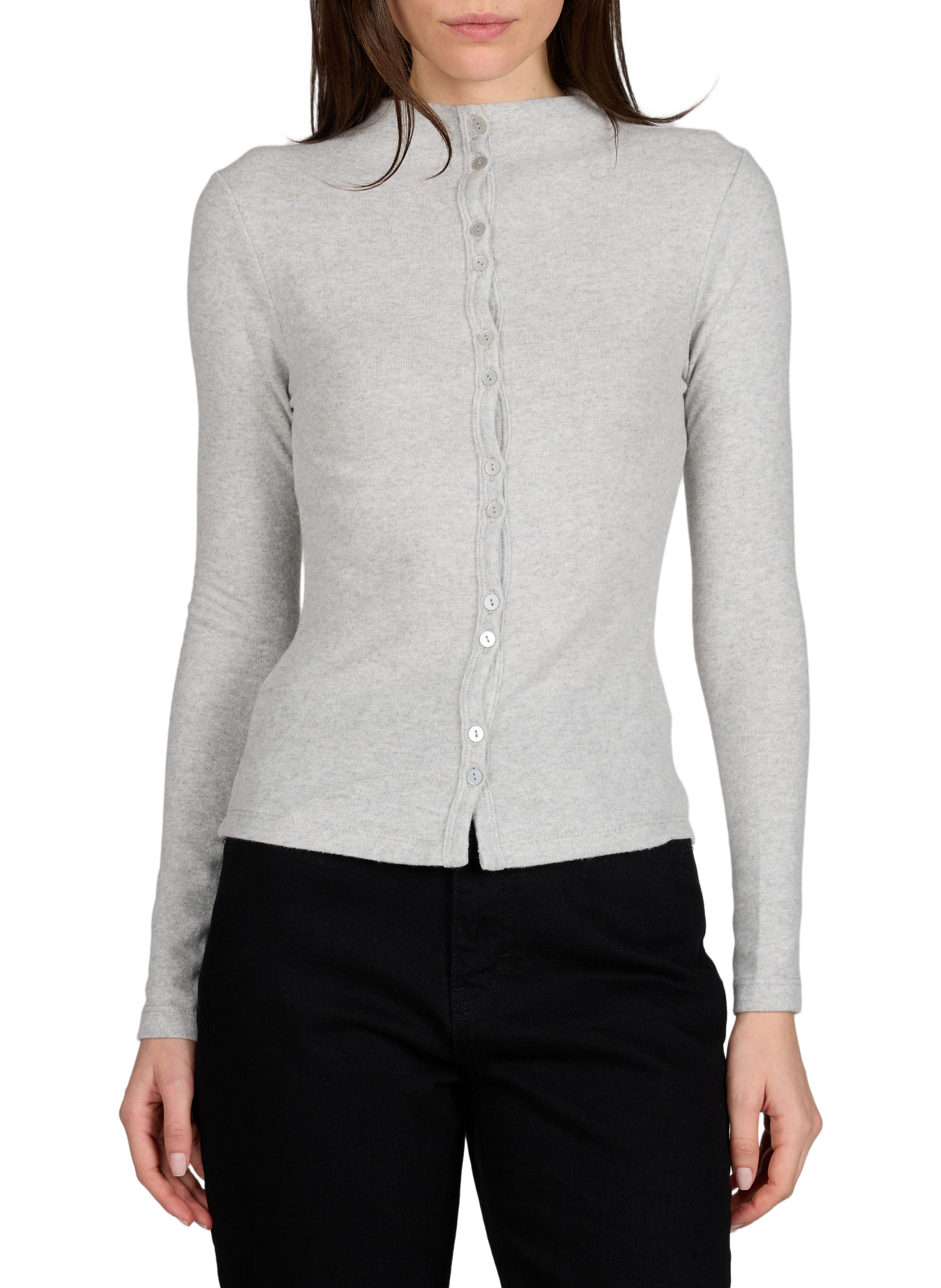 Cardigan en coton mélangé TOPSHOP Gris