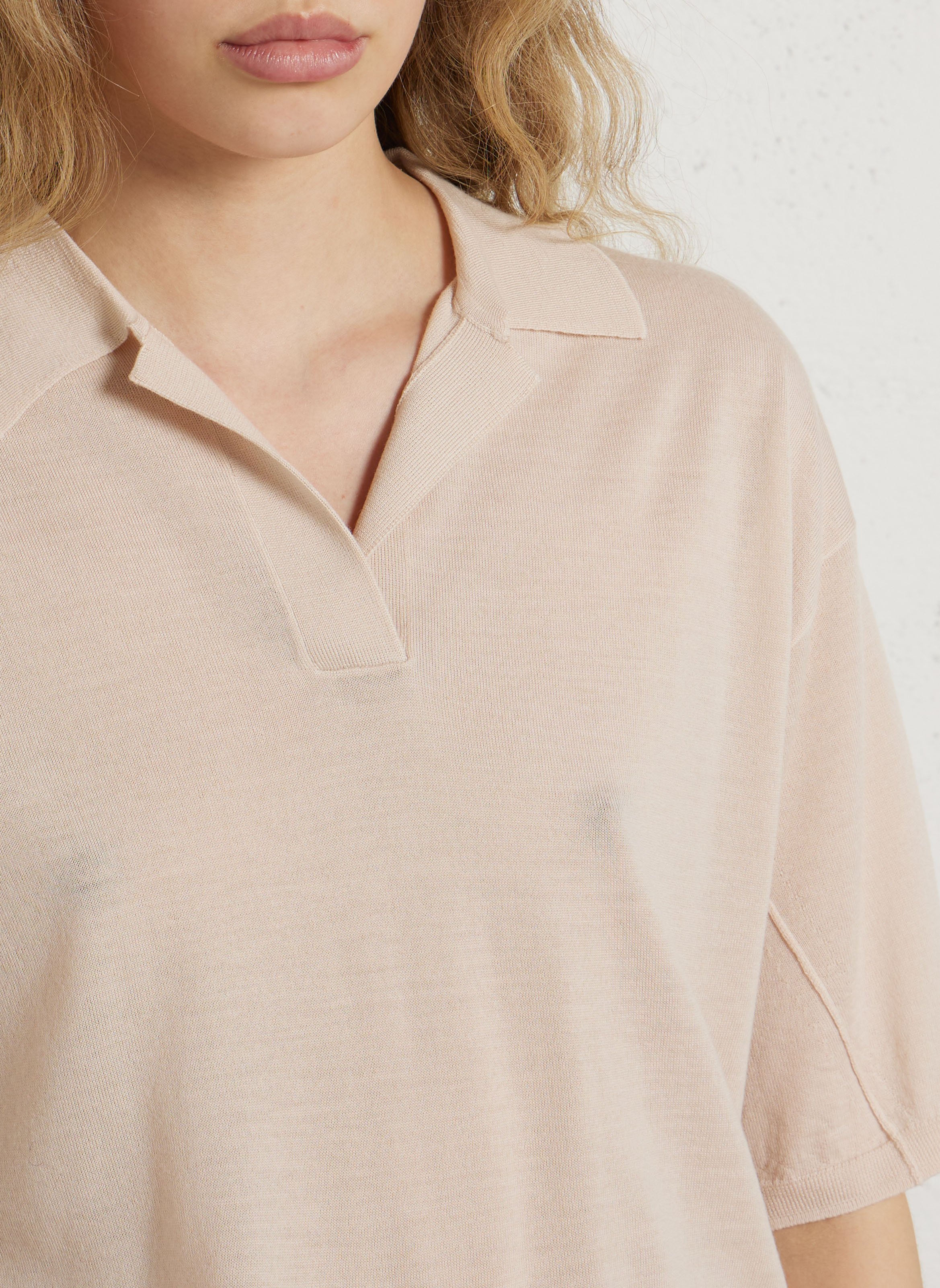 Pull col polo en laine elton SOEUR Rose