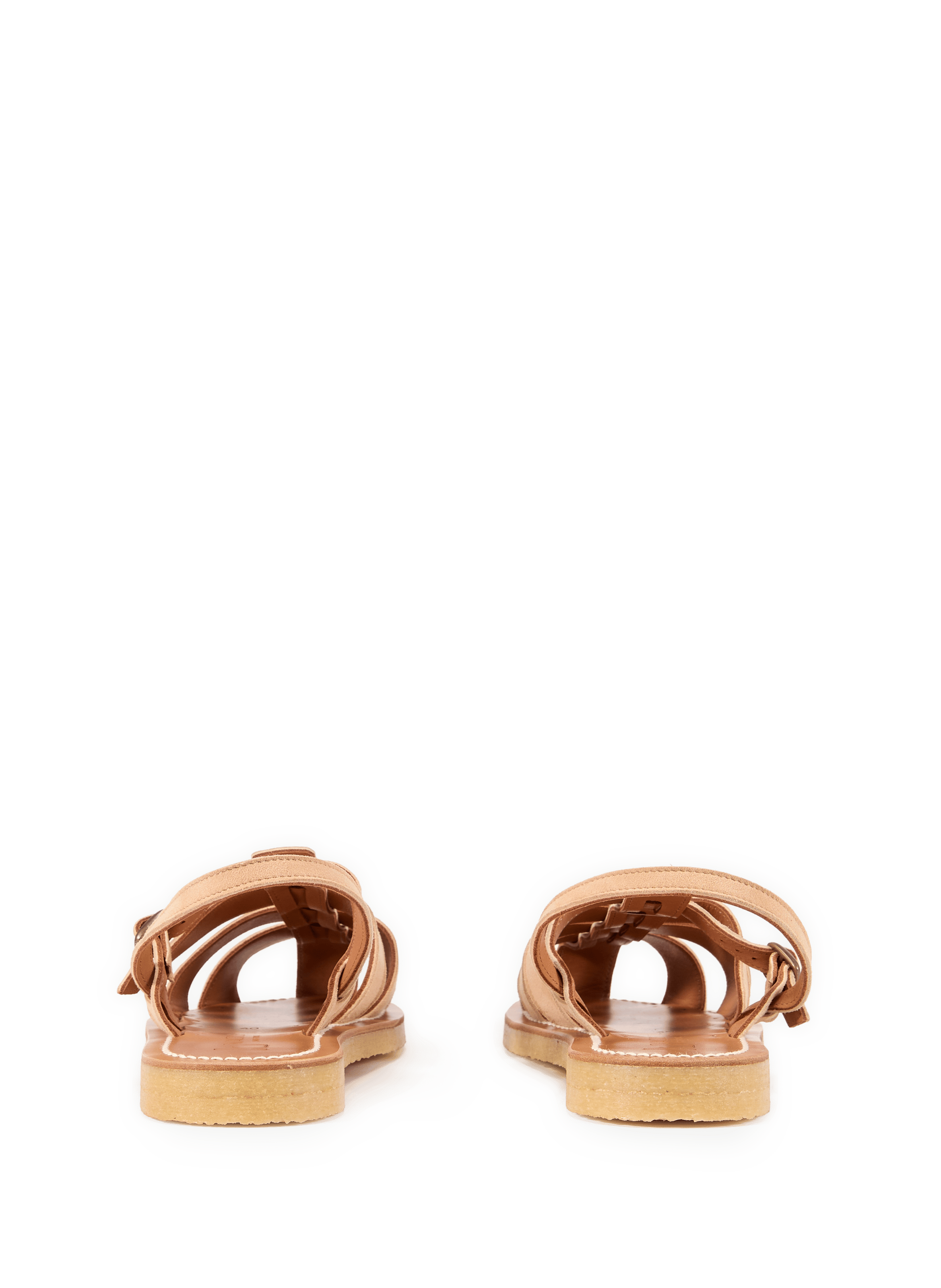 Flat leather sandals K. JACQUES Beige