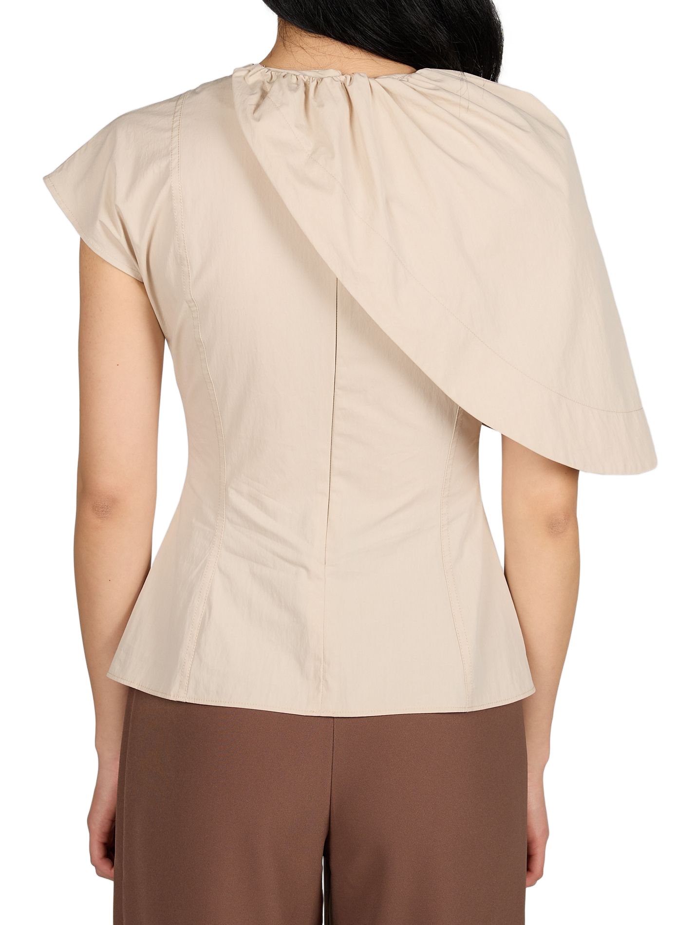 Top asymétrique cintré TOPSHOP Gris