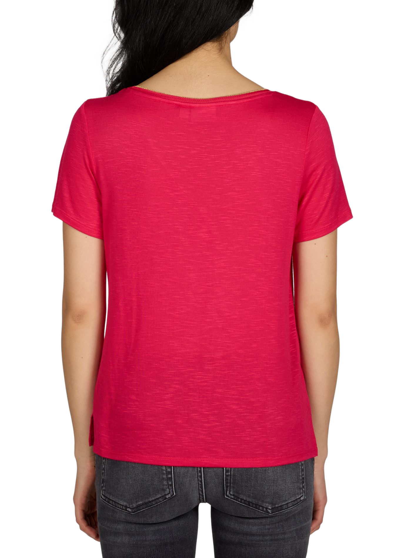 T-shirt Vinoel col V VILA Rose