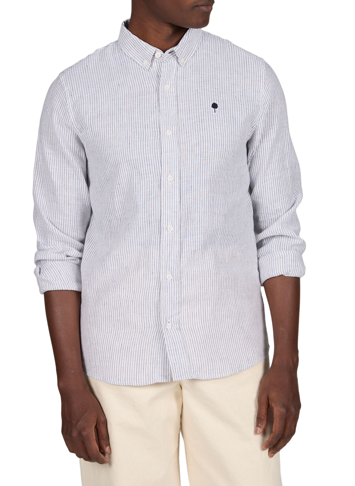 Striped Ivoy shirt in a blend of cotton and linen FAGUO Multicolour