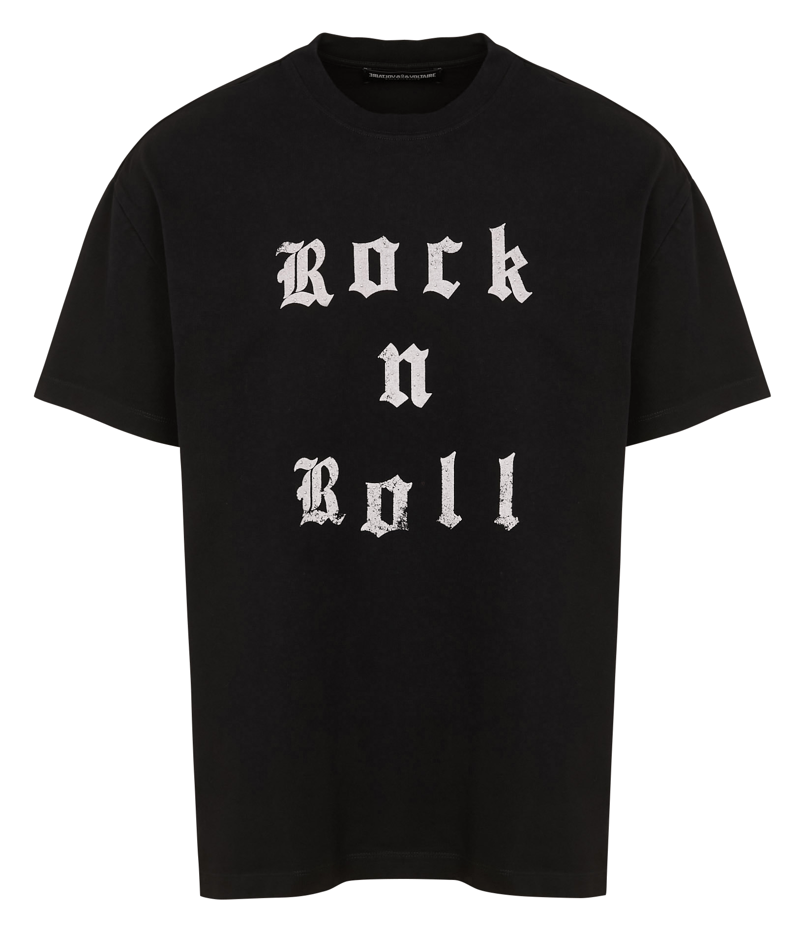 Tee-shirt ample col rond sérigraphié en coton teddy ZADIG&VOLTAIRE Noir