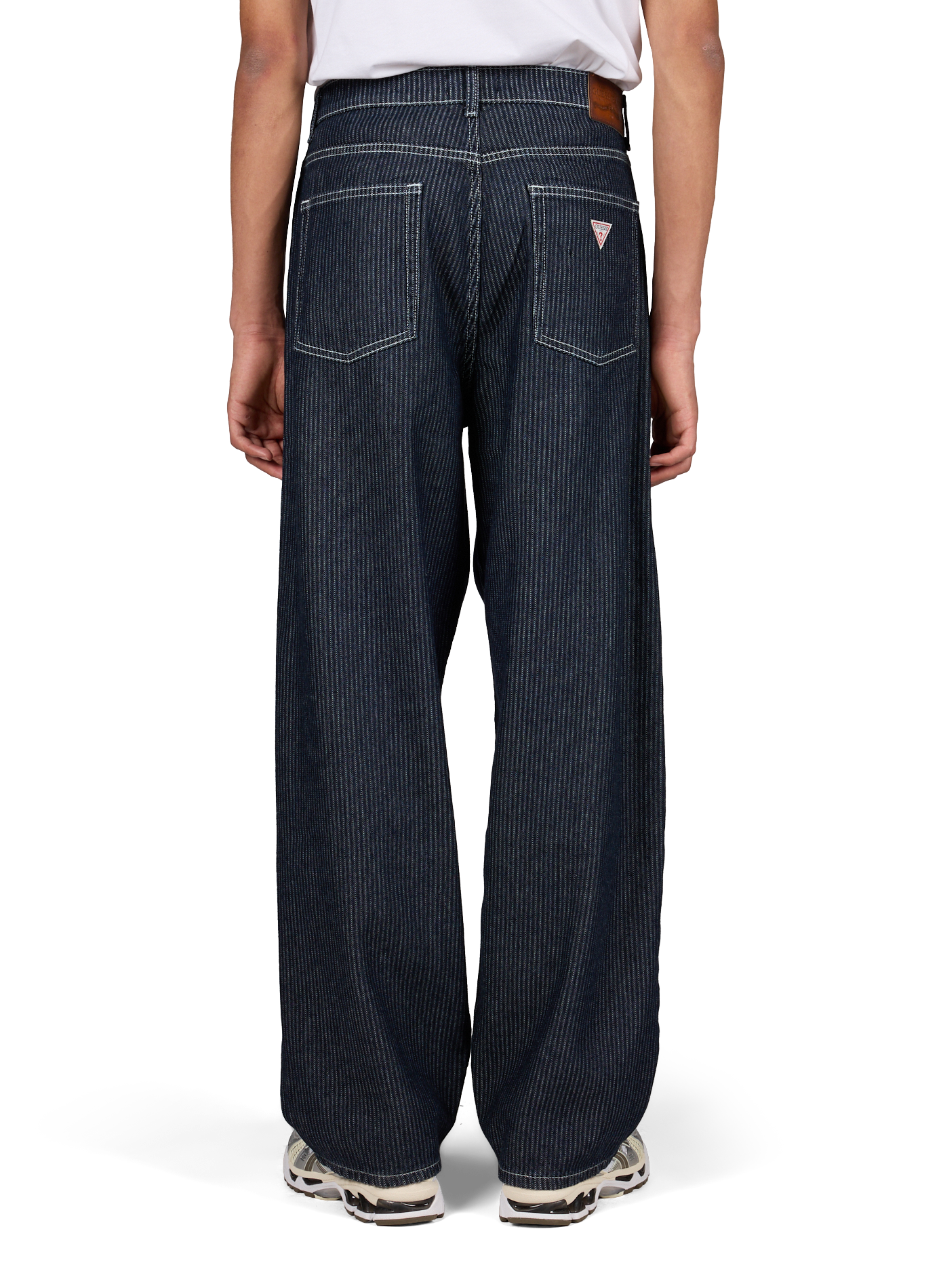 Jean à rayures en coton GUESS Bleu