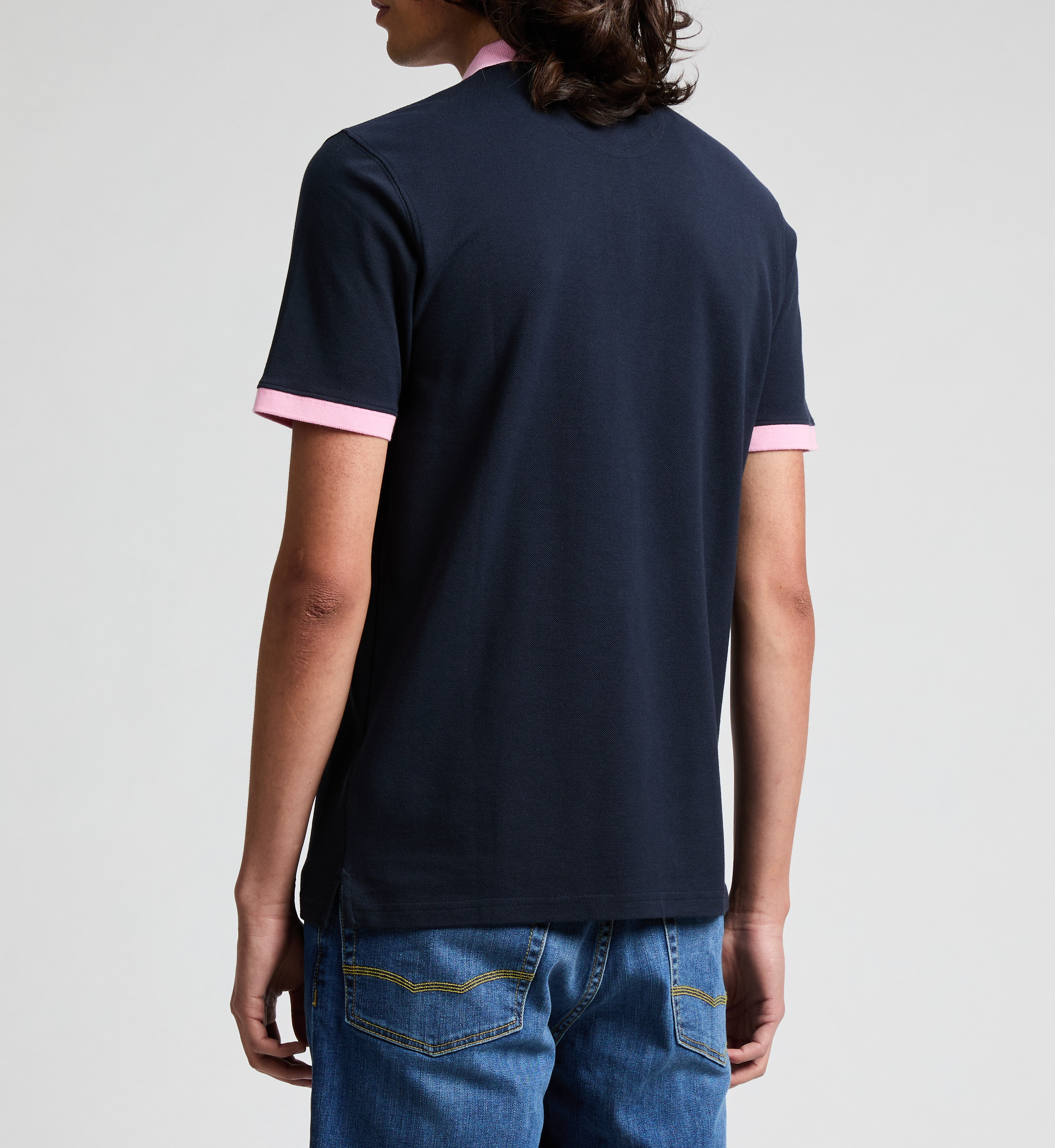 Short sleeve cotton polo shirt EDEN PARK Blue