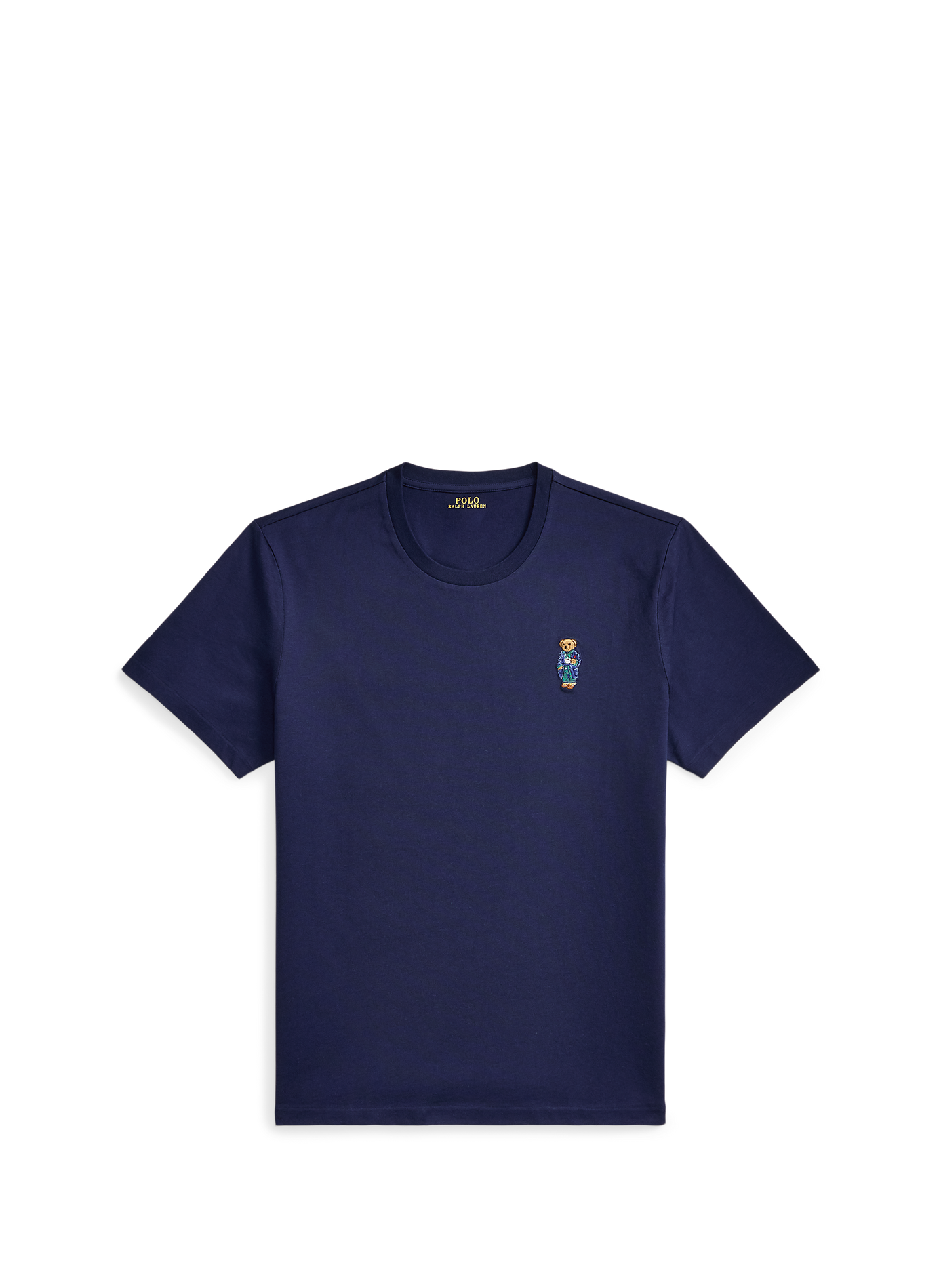 Gerader T-Shirt mit kurzen Ärmeln aus Baumwolle  Navy