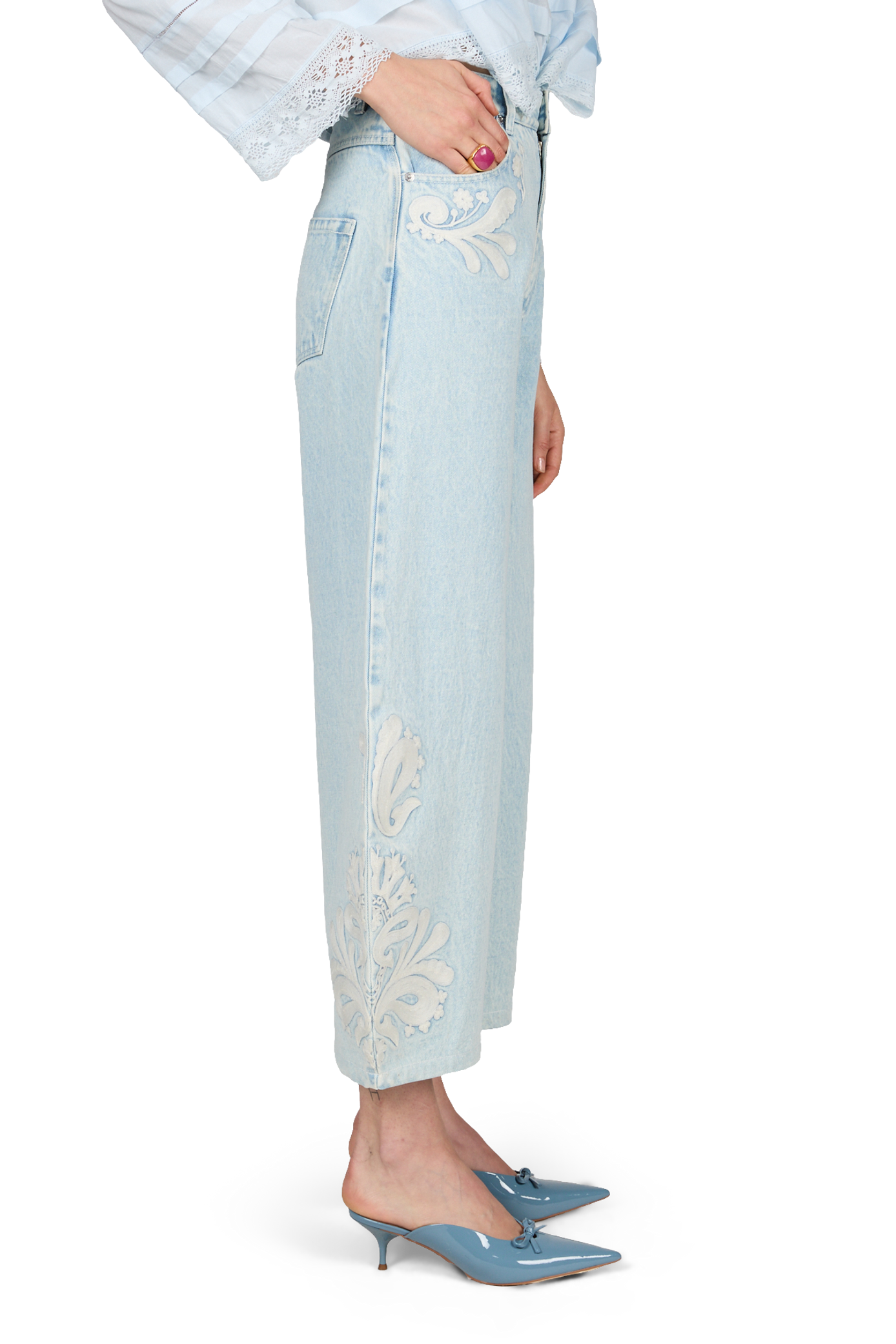 Jean mom en coton  | Bleu BERENICE Femme