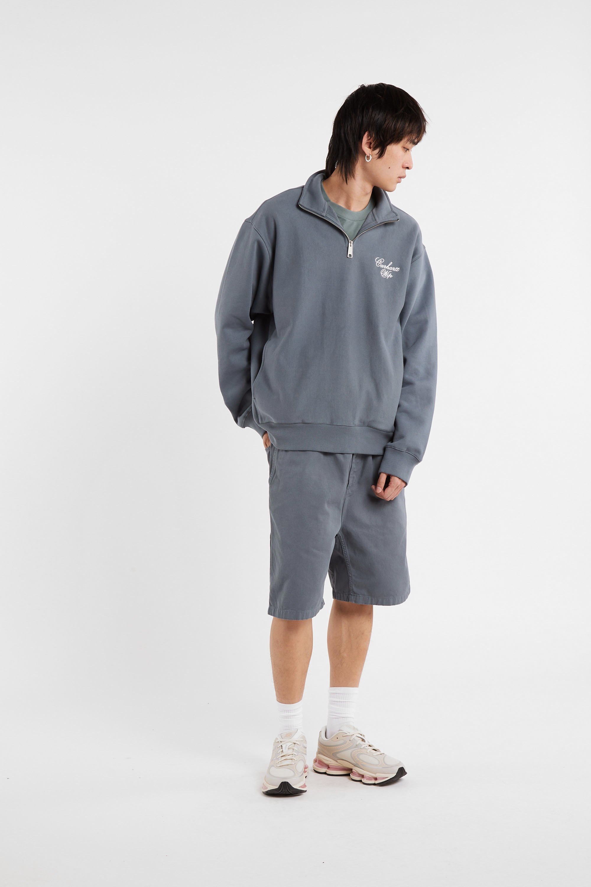 Sweat zippé longhand half zip sweat CARHARTT WIP Bleu