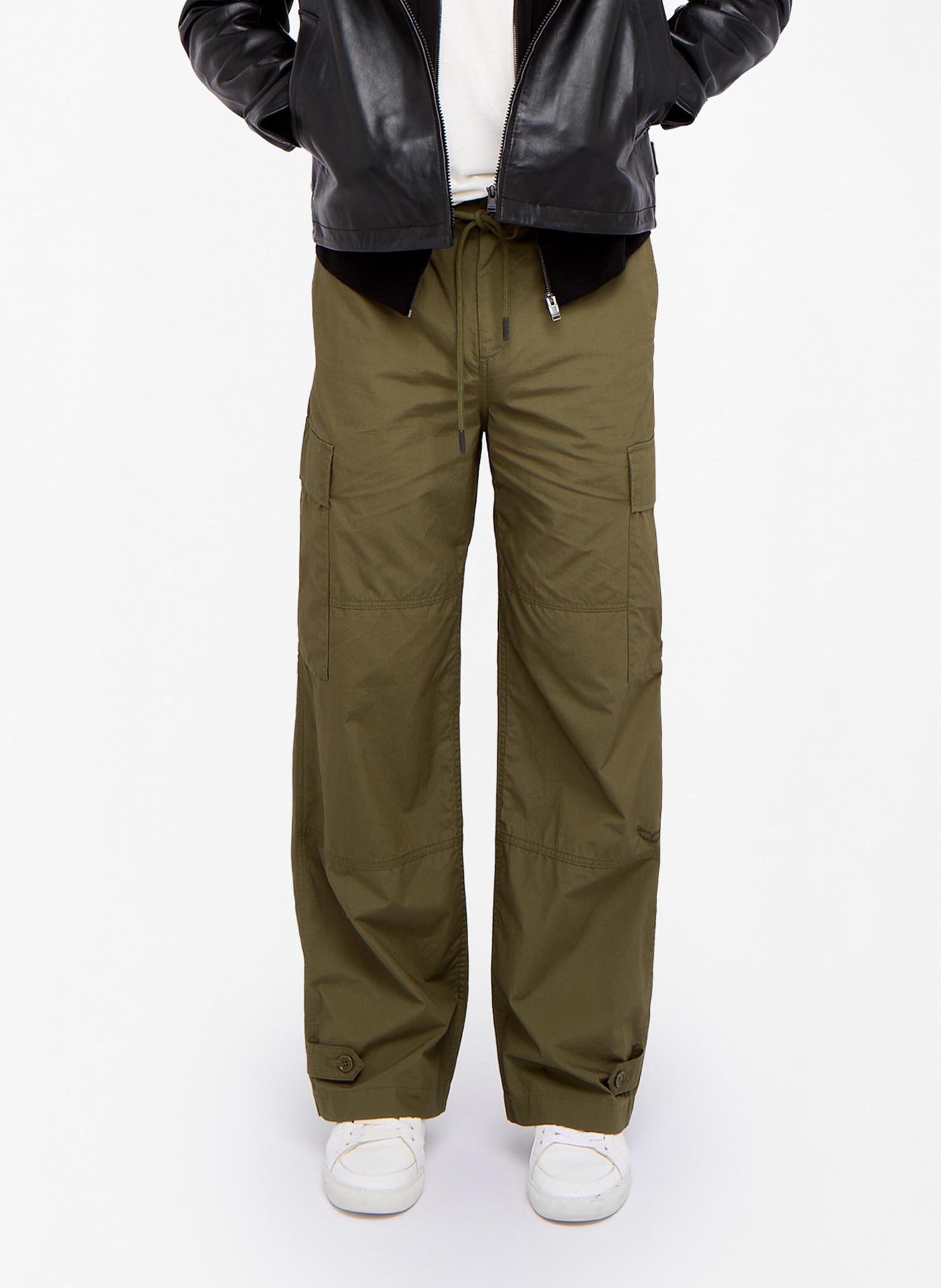 Pantalon droit en coton palmyr ZADIG&VOLTAIRE Kaki