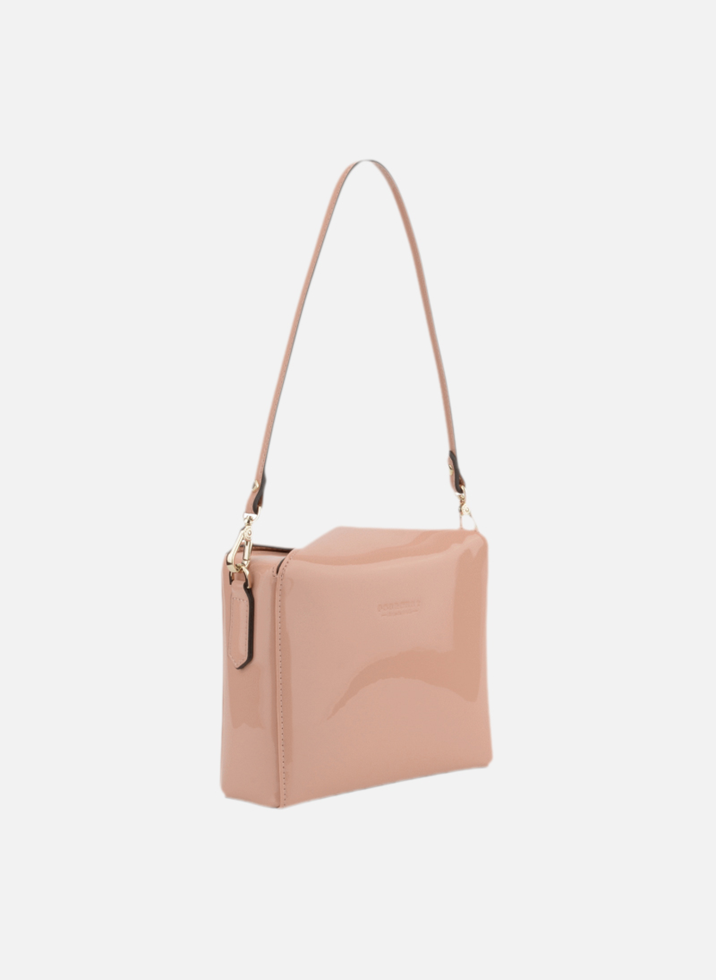 Cassetta vernis | sac porté épaule en cuir de vachette | Rose POURCHET Femme