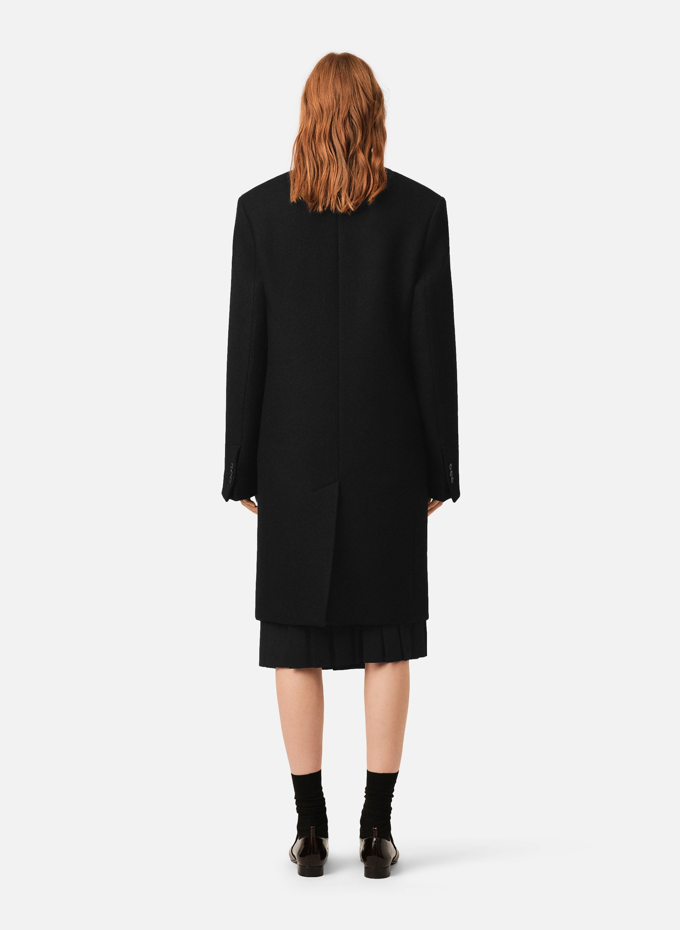 Manteau double boutonnage en laine AMI PARIS Noir