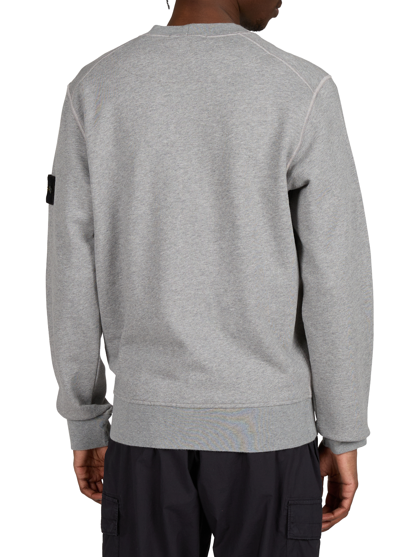 Straight round neck plain sweatshirt STONE ISLAND Grey