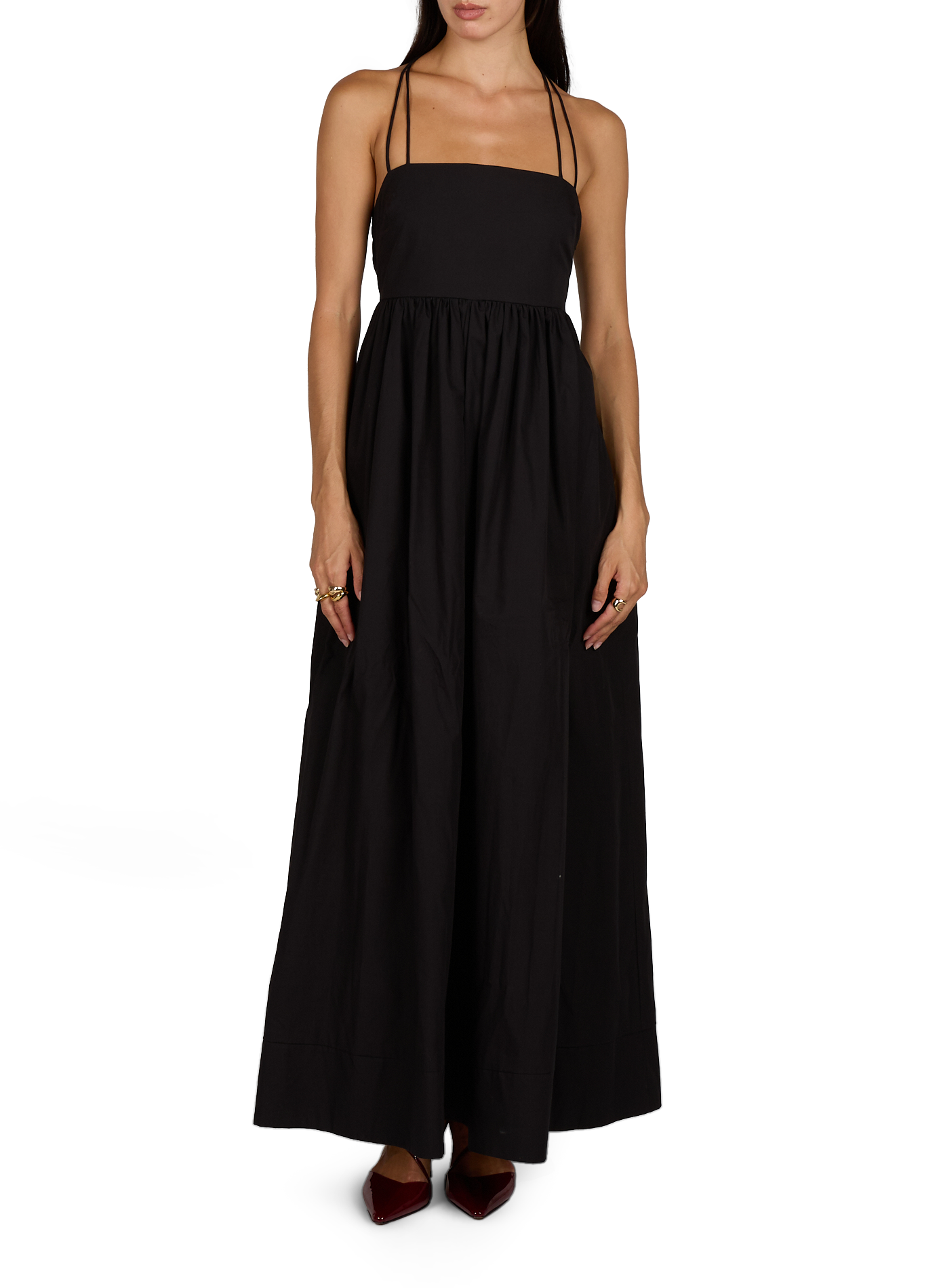 Langes Baumwollkleid TOPSHOP Schwarz