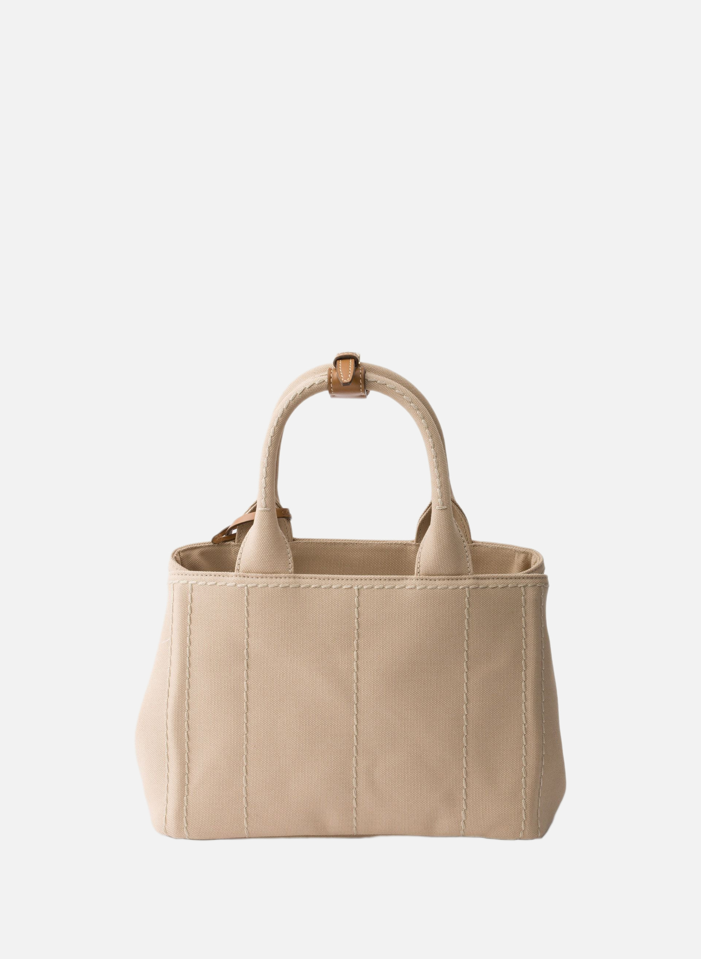 Petit sac prada jardinière en toile de coton PRADA Beige