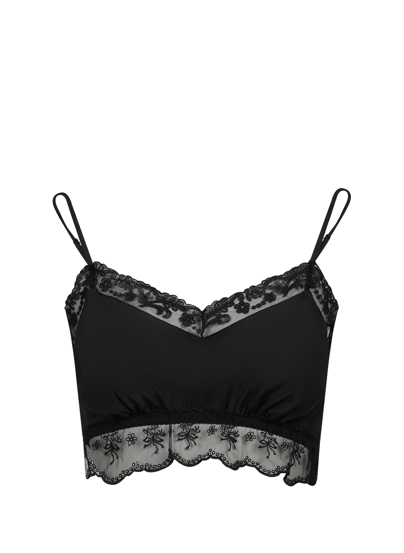 Brassière zippée à empiècement en dentelle SIMONE ROCHA Noir