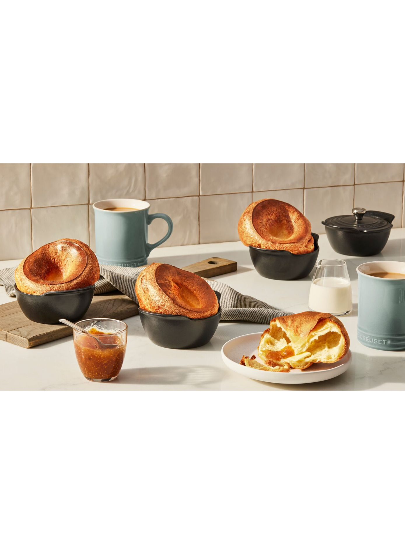 Set of 4 Gourmand mini cocottes in enameled cast iron LE CREUSET Black