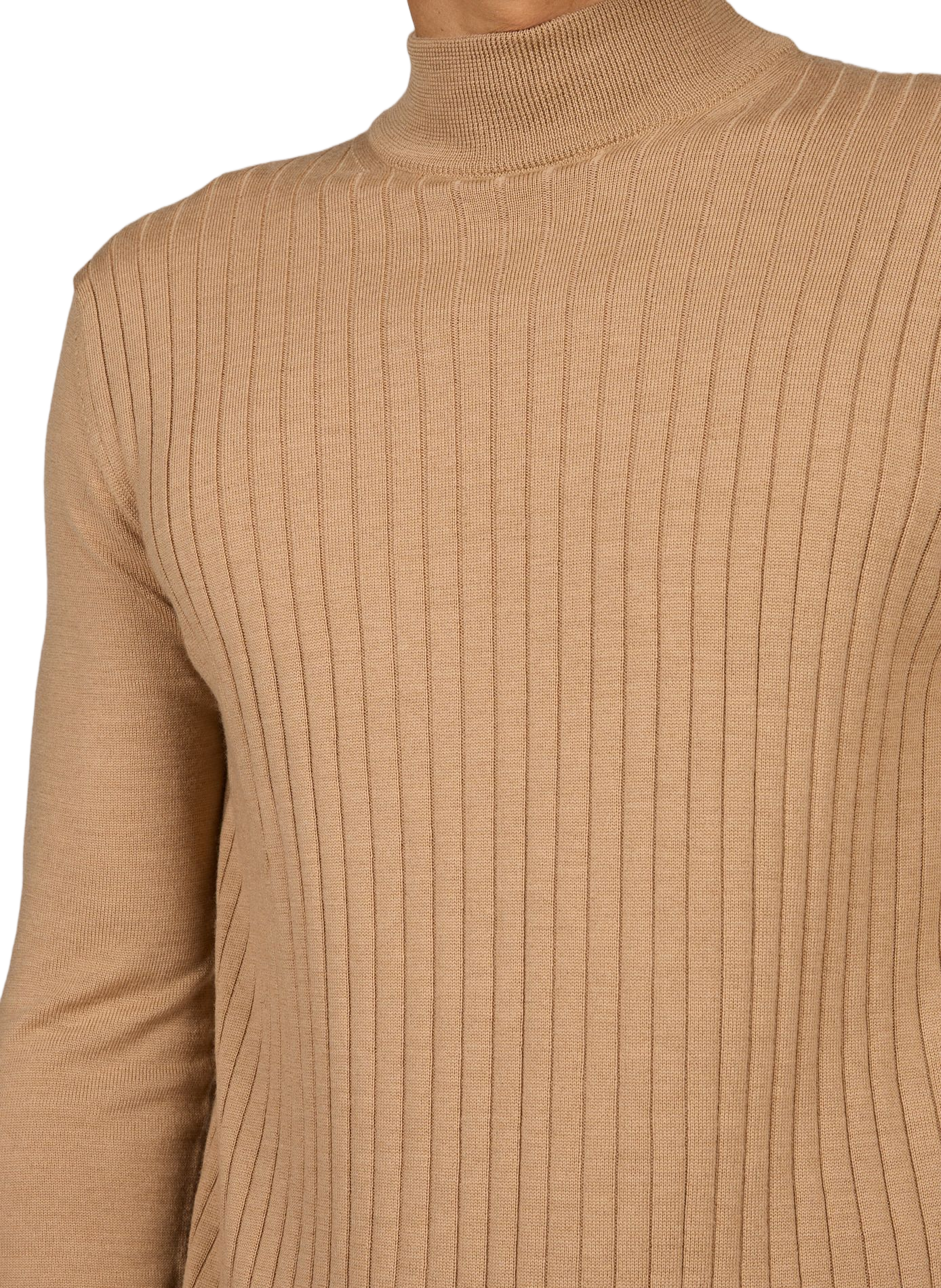 Straight-cut wool high-neck sweater AURELIEN Beige