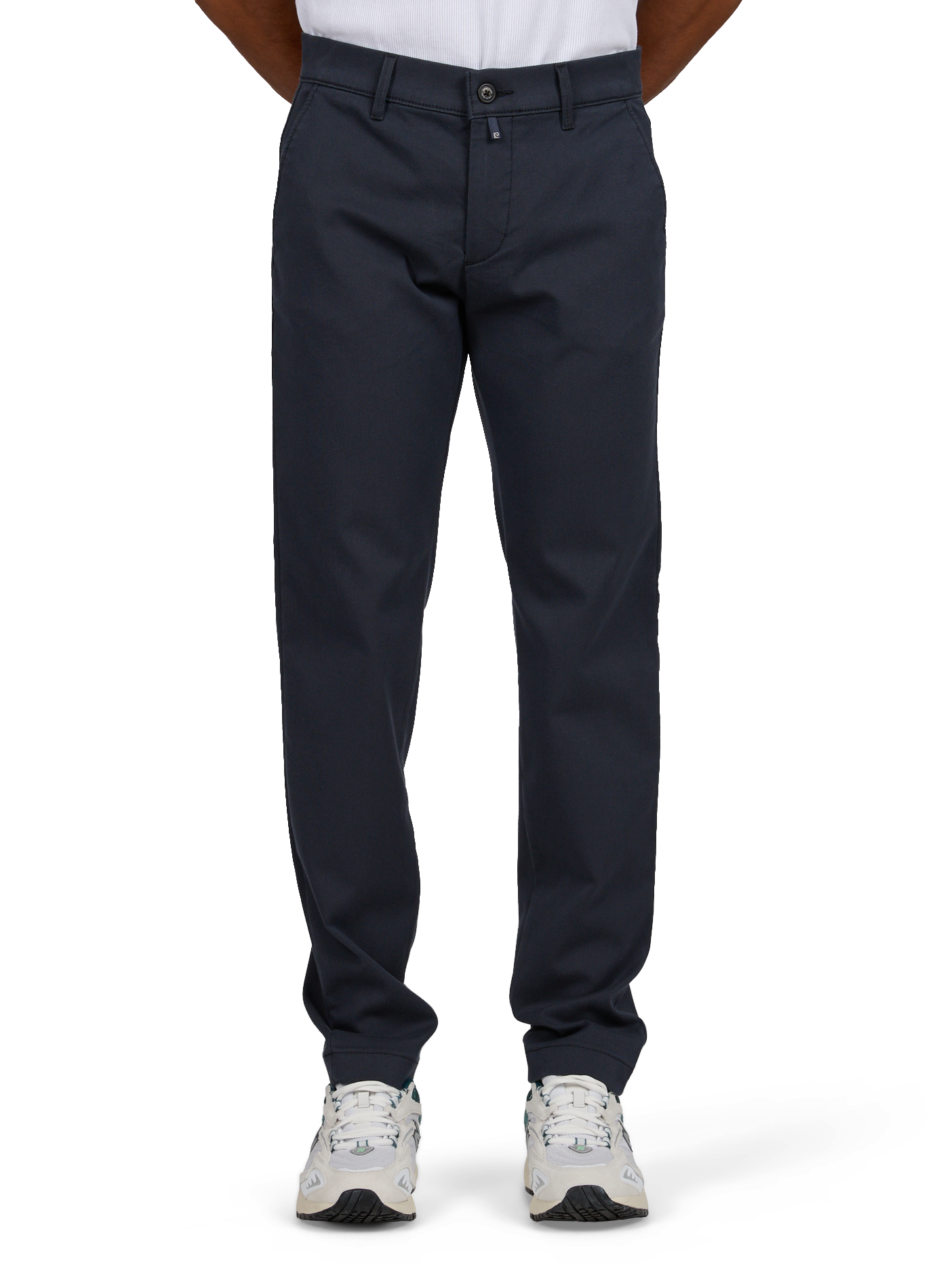 Tapered cotton blend trousers PIERRE CARDIN Blue