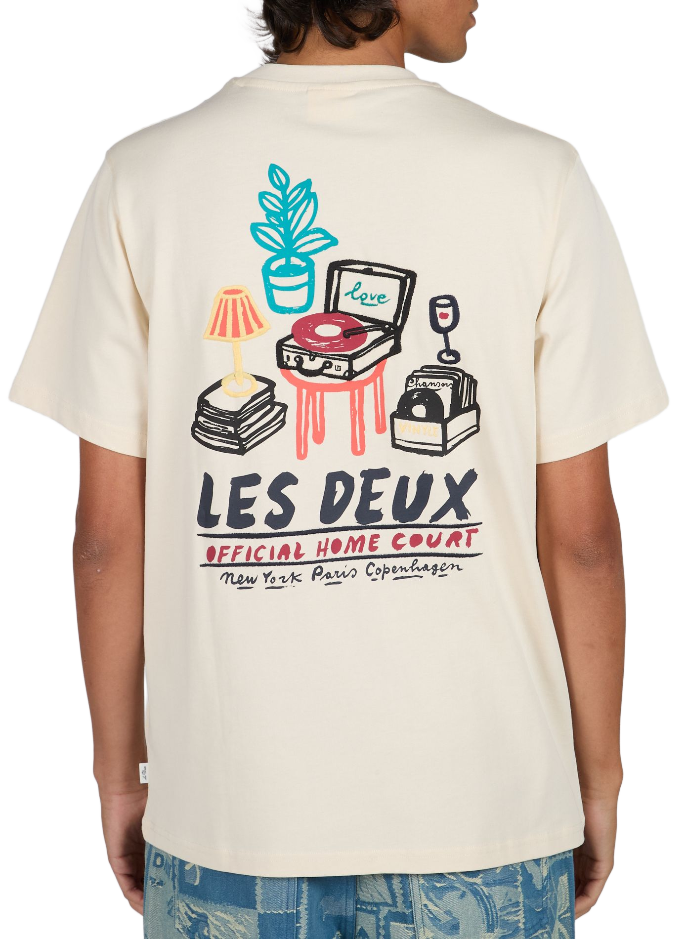 Gerader Baumwoll-T-Shirt LES DEUX Beige