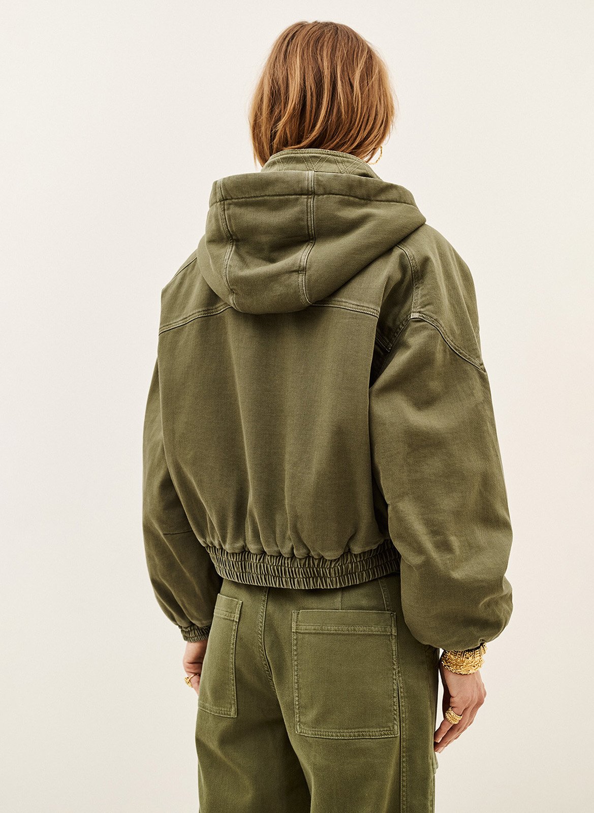 Blouson col montant en coton nalo BA&SH Kaki
